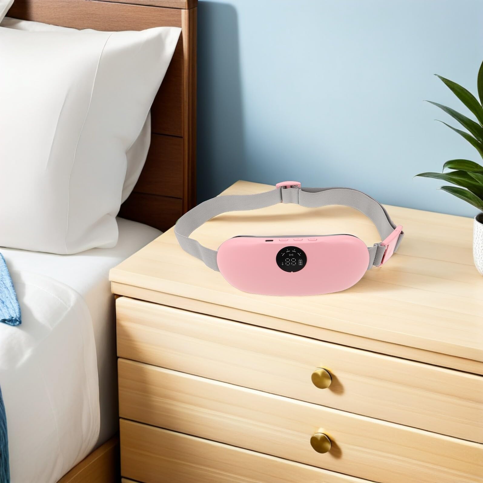 KOMBIUDA Cinta Térmica Abdominal Almohadilla Térmica Para El Estómago Para El Estómago Cinturón De Masaje Vibratorio Menstrual Para Mujeres Cinturón Calentador