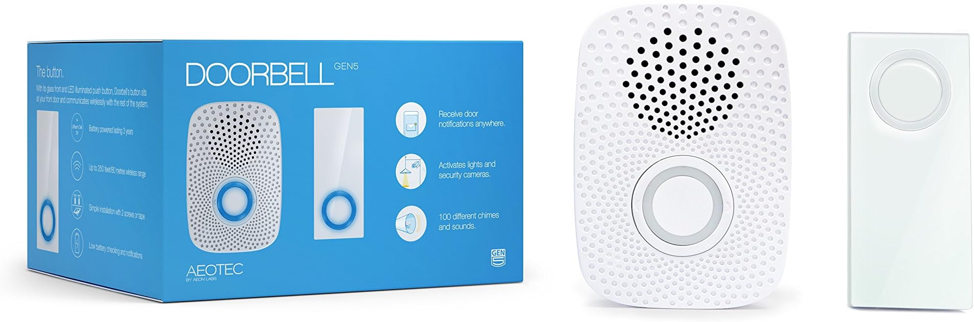 ZW056 ZW056-A Doorbell Gen5, Small, White