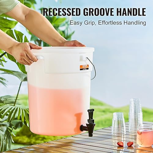 Miniatura 7 de VEVOR Dispensador de bebidas, 2 dispensadores de bebidas de 5 galones para fiestas, dispensador de jugo de plástico con grifo y tapa, dispensador de