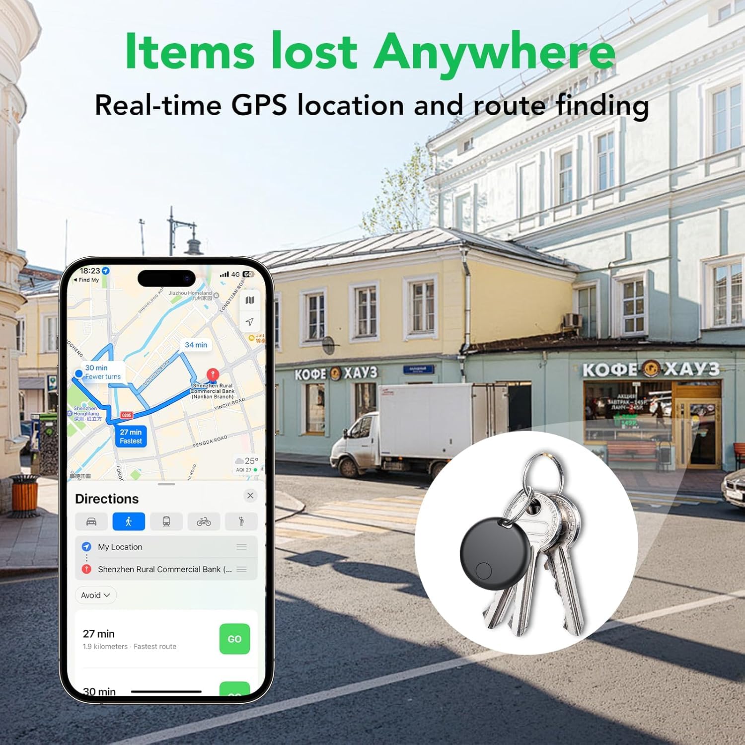 Smart Air Traceur Tag, Apple Traceur Lot de 4, Localiser Fonctionne avec Apple Find My(Uniquement iOS), Batterie Durée de Vie d'un an, Localisateur de Clés/Portefeuilles/Valises/Sac à Dos