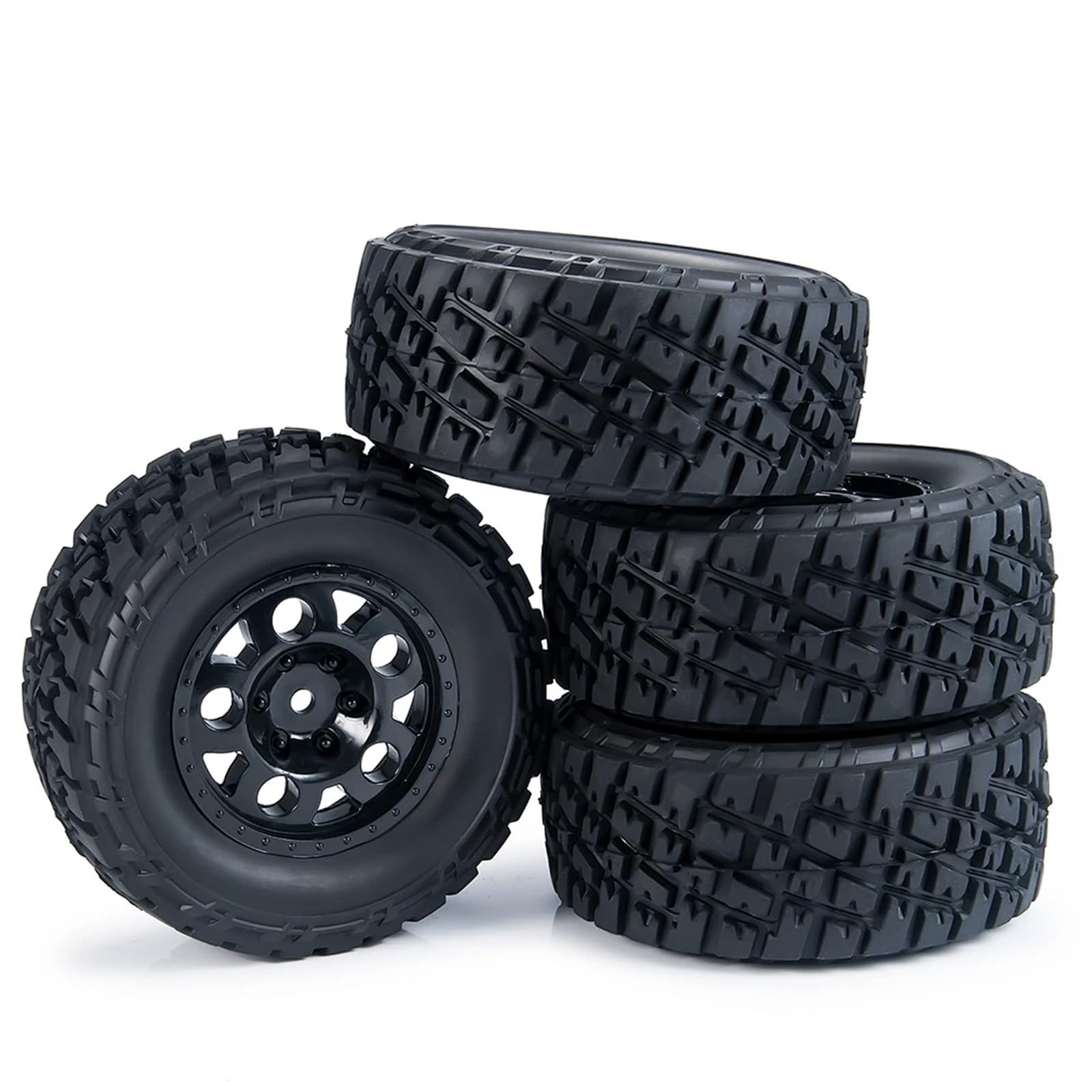 Compatible con Slash para VKAR 10SC RC, Piezas De Mejora De Coche, Llantas De Plástico con Neumáticos De Goma para Camión De Recorrido Corto 1/10 RC Neumáticos RC