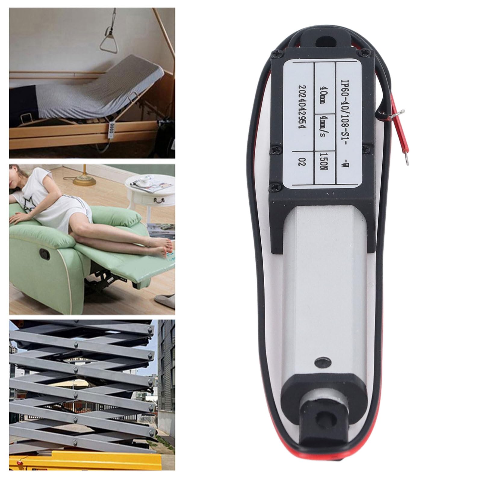 Mini Electric Linear Actuator, 150N Aluminum Mini Motion Actuator, 40mm Stroke, Linear Actuator Motor for Cabinets, Industrial, Window, Table, Sofa Recliner (12V)