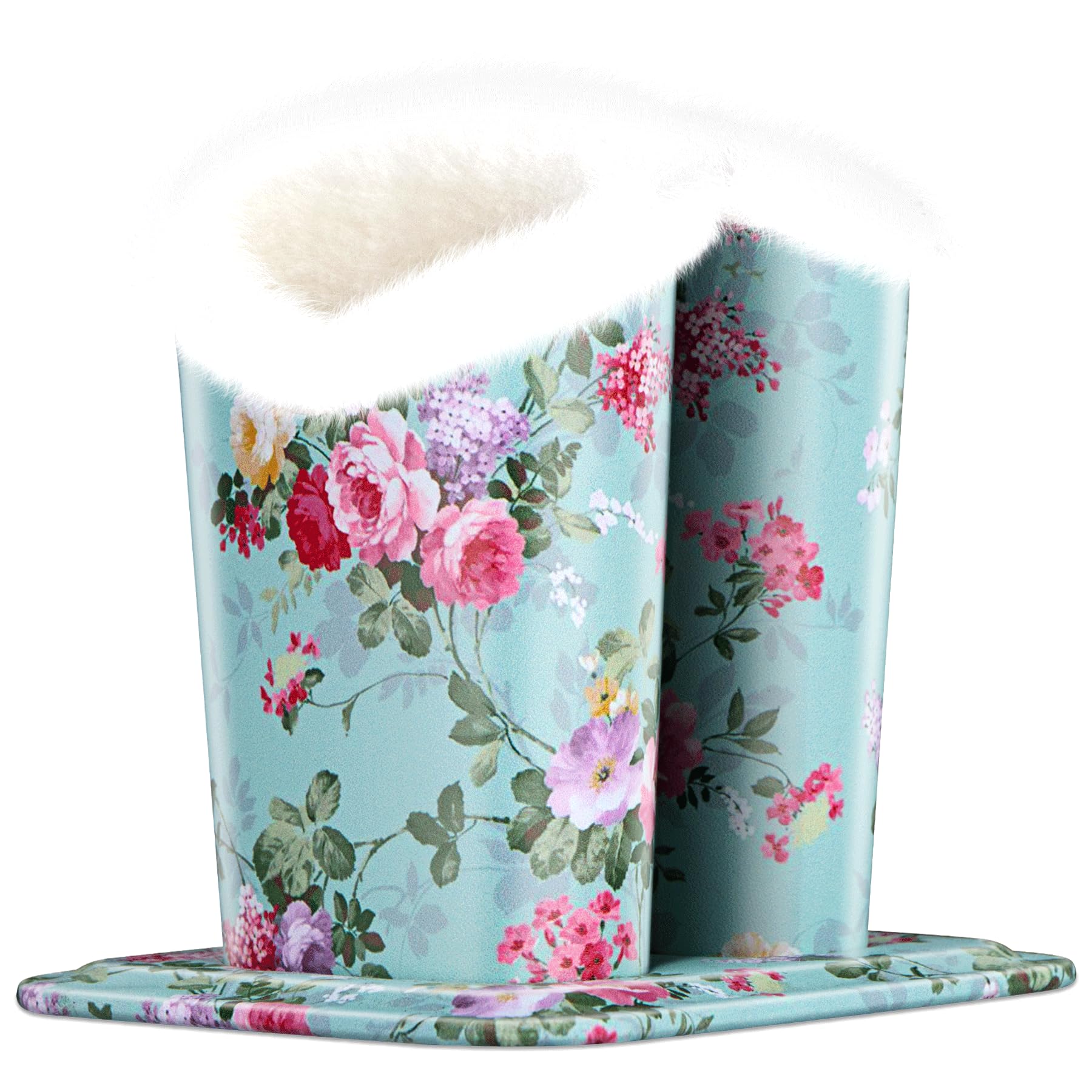 Plush Fluffy Lined Double Eyeglasses Holder Stand Protective Glasses Holder Case Rests Securely on Desk or Nightstand