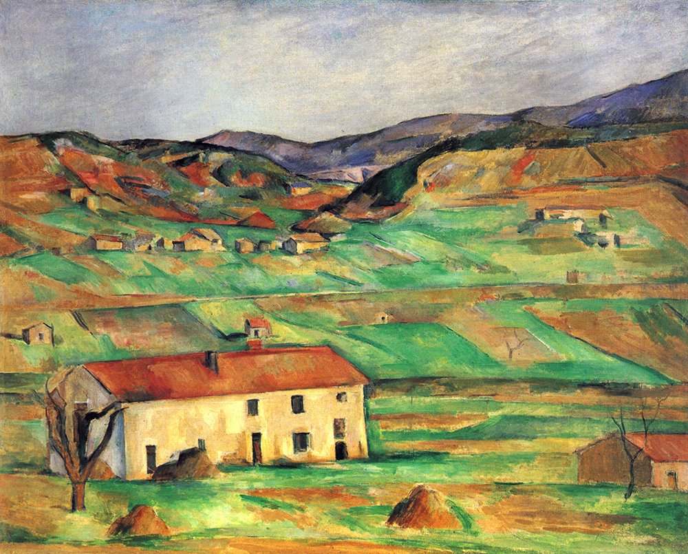 Lámina House on The Hill de Paul Cézanne, póster mate pequeño de alta calidad
