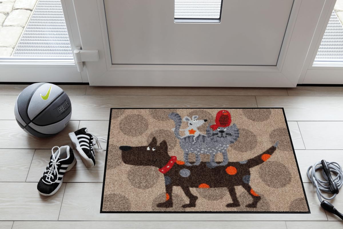 Salonloewe Fussmatte Tierturm I Schmutzfangmatte & Fußabtreter für Innen 50 x 75 cm