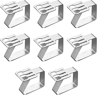 RV77 Tablecloth Clips, 8 Pack Stainless Steel Table Cloth Cover Clamps Table Cloth Holders for Outdoor Table Cloth Holders Llifetime Picnic Tables, Picnic, Patio and Party