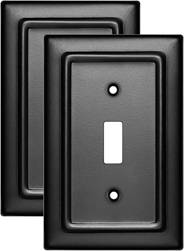 Monarch Abode Placa de pared de palanca de 1 banda, placa de pared de interruptor único de metal arquitectónico, placa decorativa para interruptor