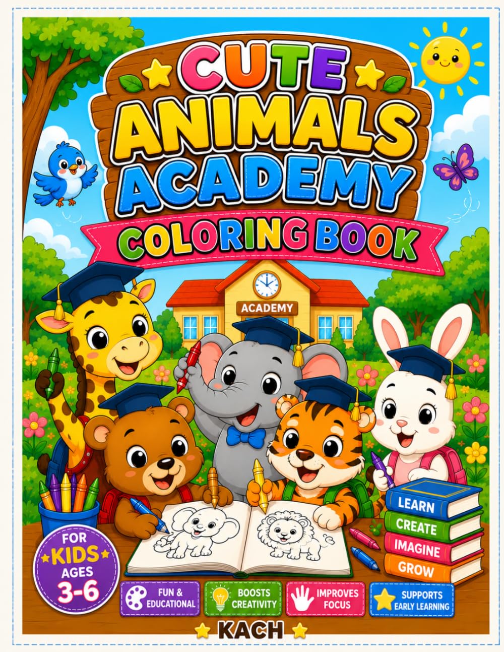 Cute Animals Academy Coloring Book (Cute Animal Colouring Book)