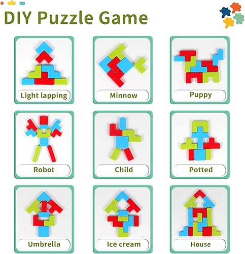 Miniatura 6 de Caballete artístico para niños, tablero de dibujo de doble cara con accesorios de pintura, juegos de mesa Tetris con bloques de construcción,