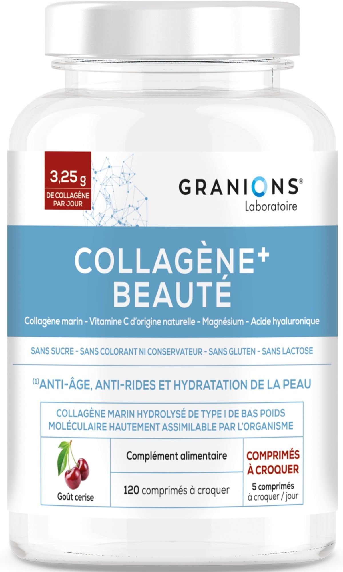 Granions - Collagene Marin - Acide Hyaluronique - Cps à Croquer - 120 Cps
