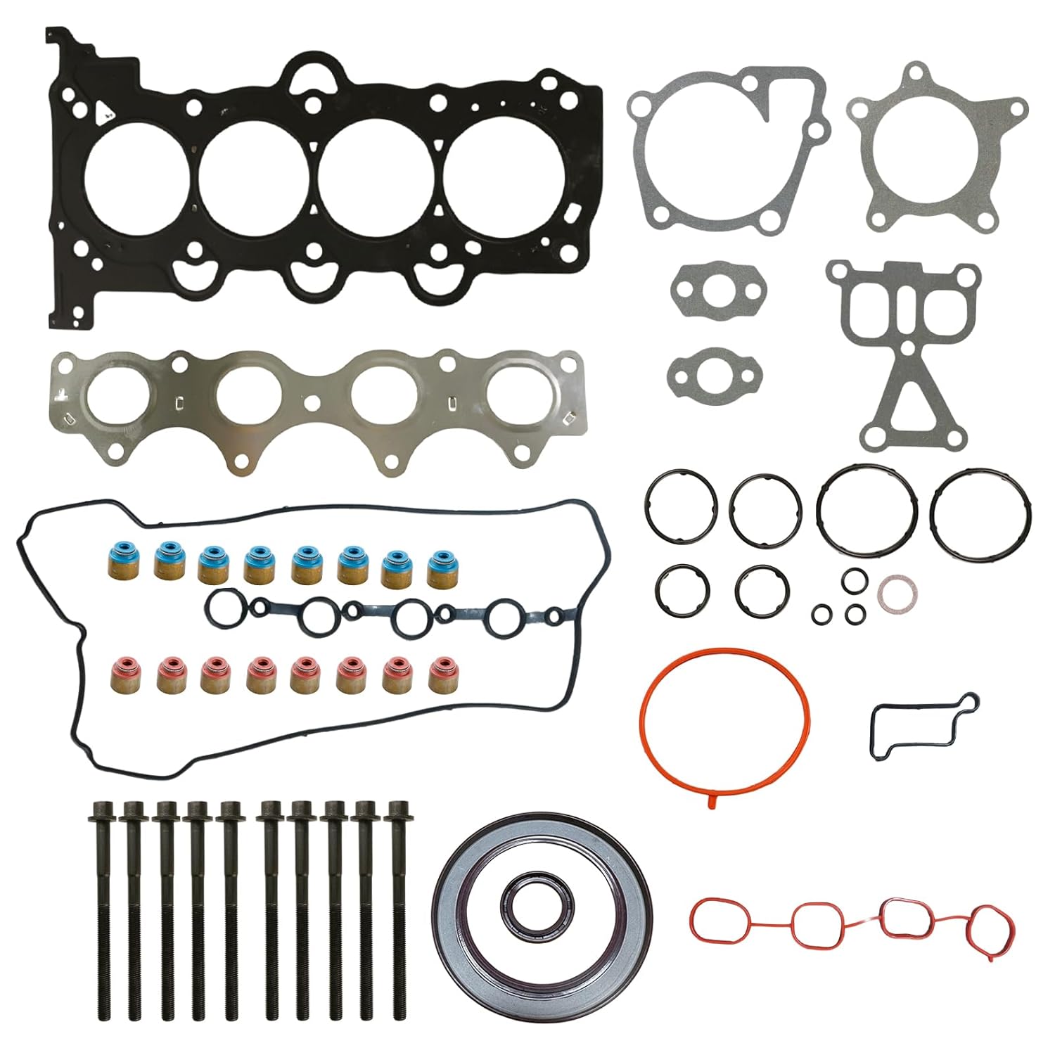 Cylinder Head Gasket Set with Bolts Compatible with Hyundai Accent Elantra Sonata Tucson Veloster Kia Rio Soul 1.6L L4 2012-2019 Replacement for HS26554PT HS55010