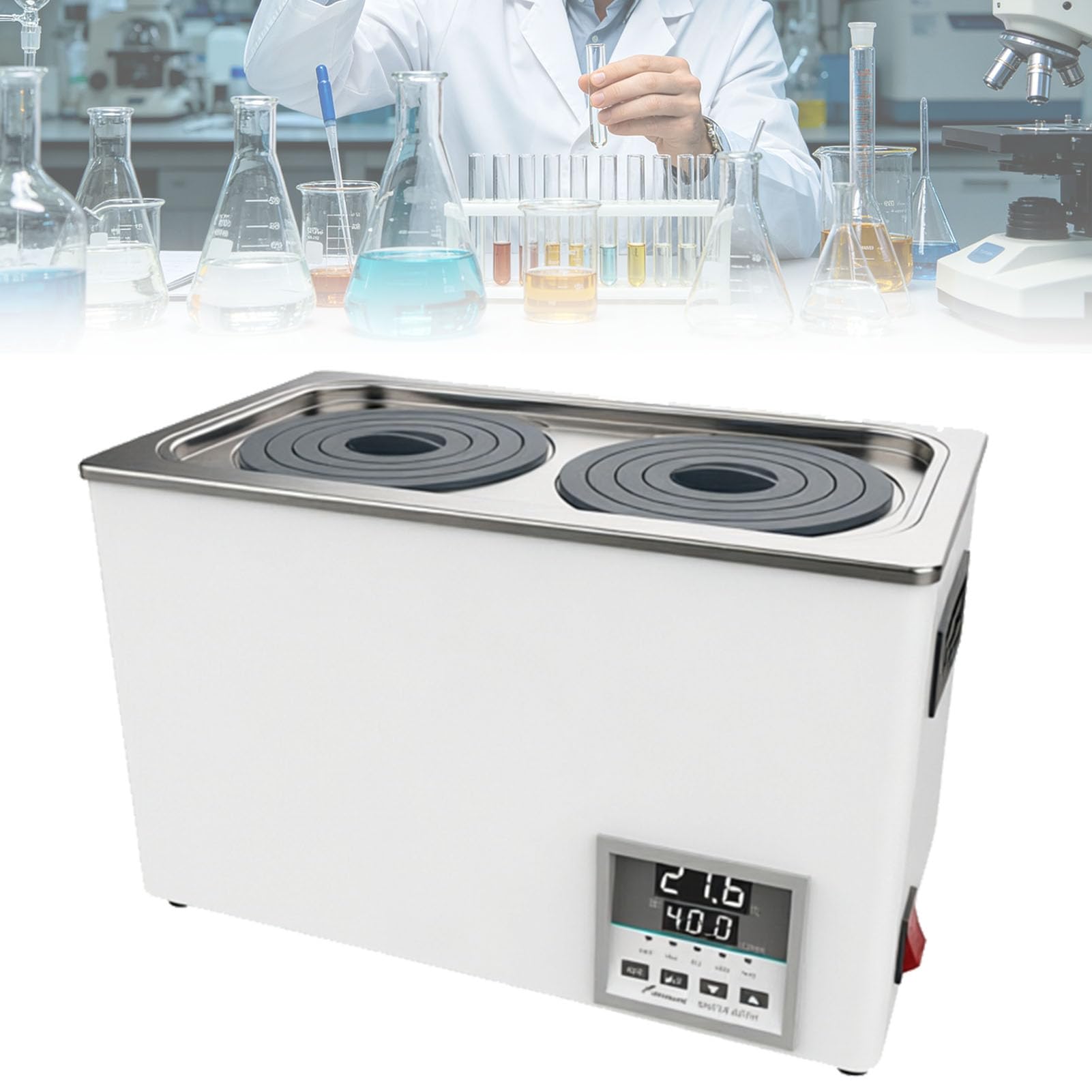 Cyfrowa wanna wodna laboratoryjna, termostatyczna wewnętrzna stal nierdzewna, timer i regulacja temperatury, otwór 1/2/4/6