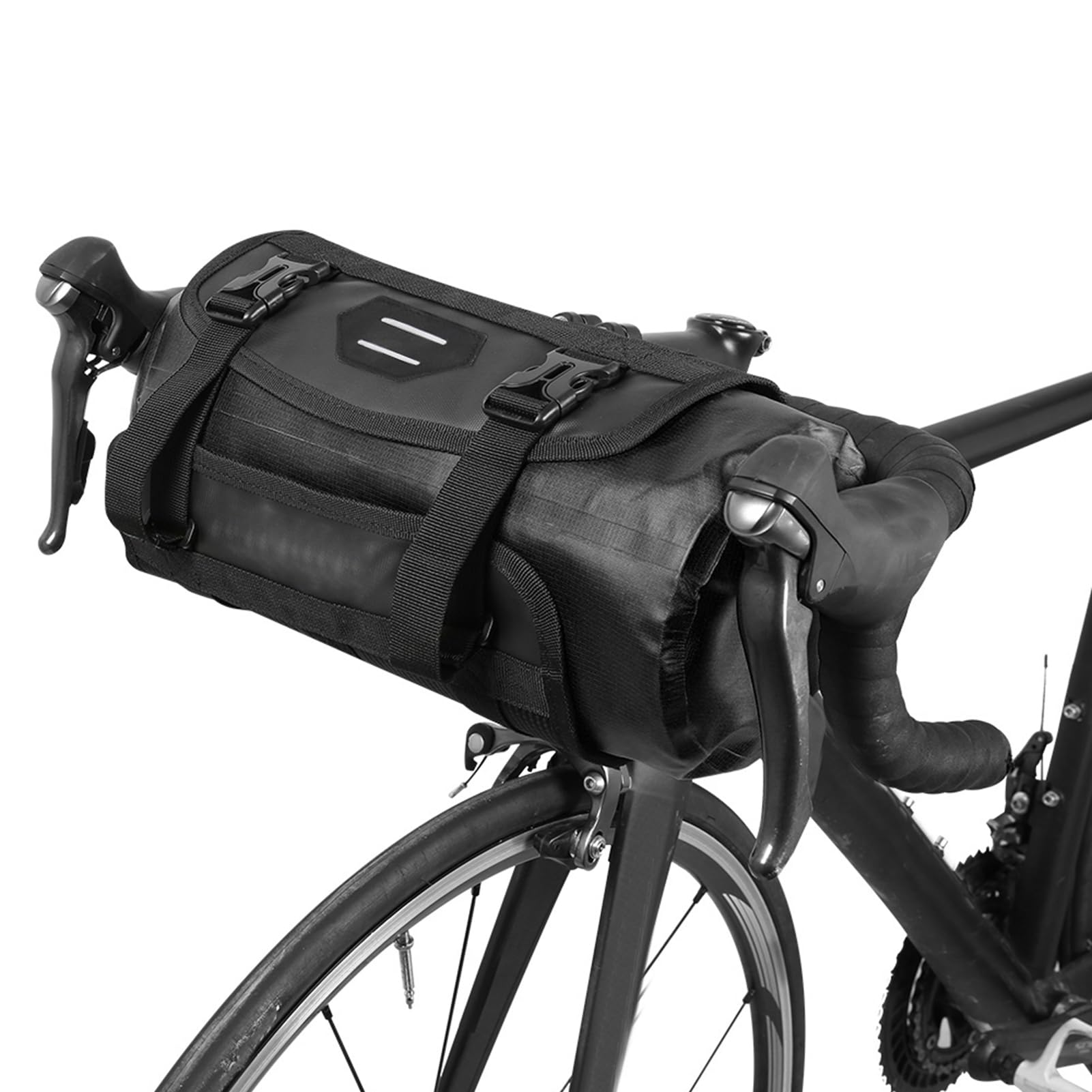 Lixada Wodoodporna torba rowerowa Mountain Road MTB rowerowa przednia rama kierownicy pannier sucha torba z regulowanym zamkiem błyskawicznym 3L-7L (czarna)