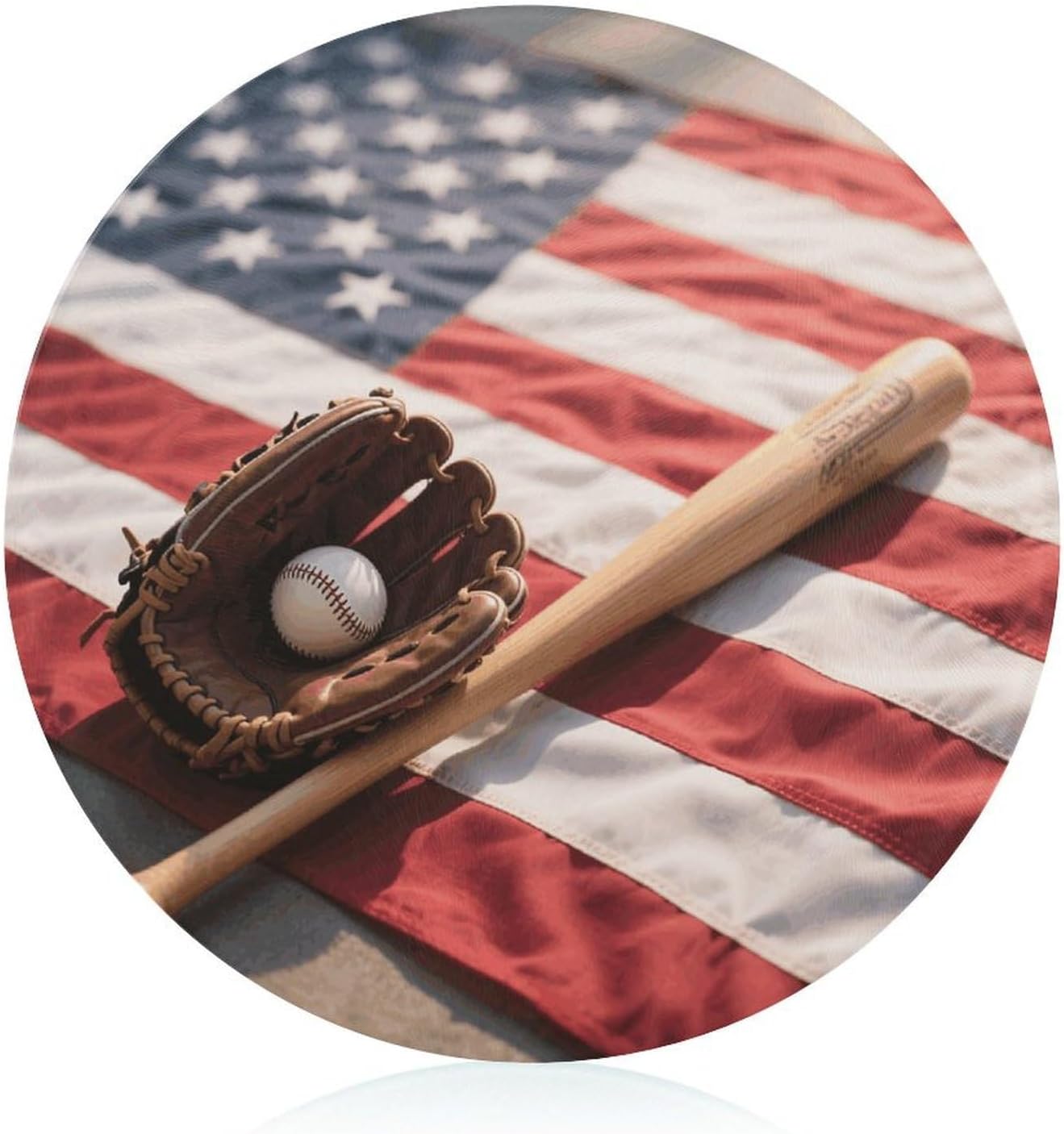 Baseball Glove And Bat Tempered Glass Cutting Board Sturdy Chopping Block Personalized Large Butcher Block Lightweight Round Chopping Mat for Kitchen Non Slip