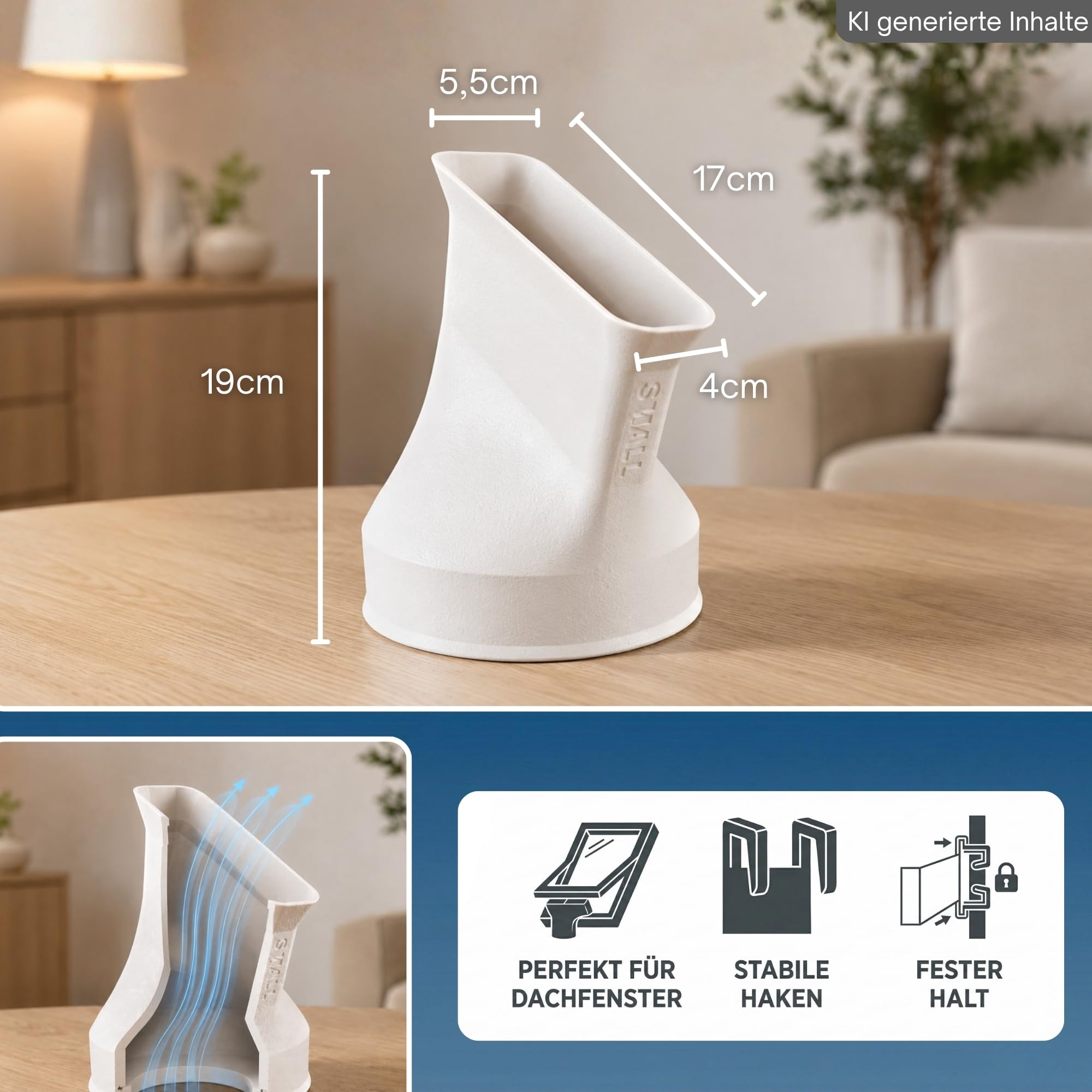 Klimaanlage Kippfenster Auslass Adapter für 150mm Schlauch Fensteradapter