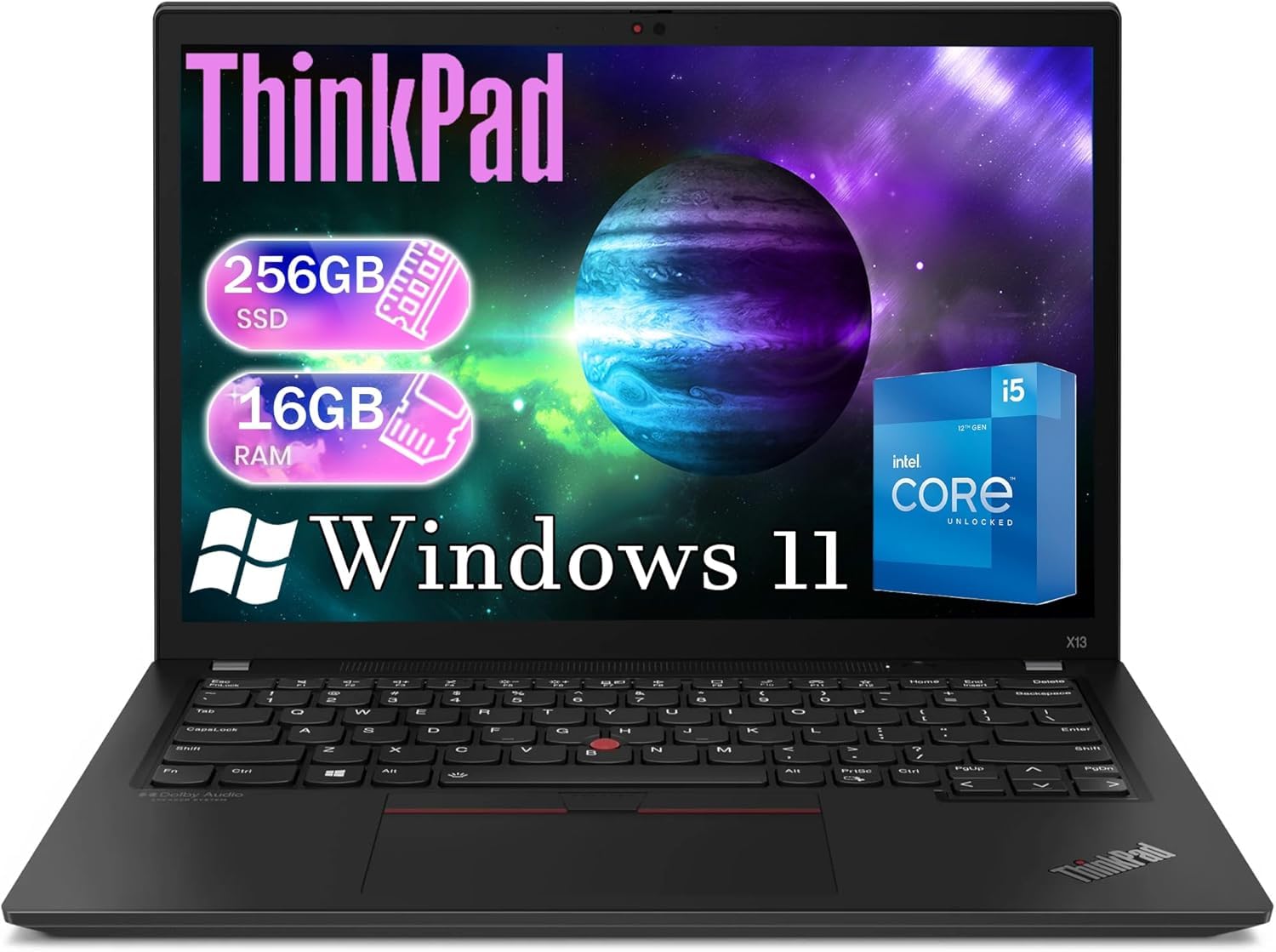 Lenovo ThinkPad X13 Laptop PC, 13,3 pulgadas FHD Computer - 1920 x 1080 - Core i5-10th - 16 GB RAM - 256 GB SSD - Windows 11 Pro - Intel UHD Graphics, Japanese Keyboard (Refurbished)