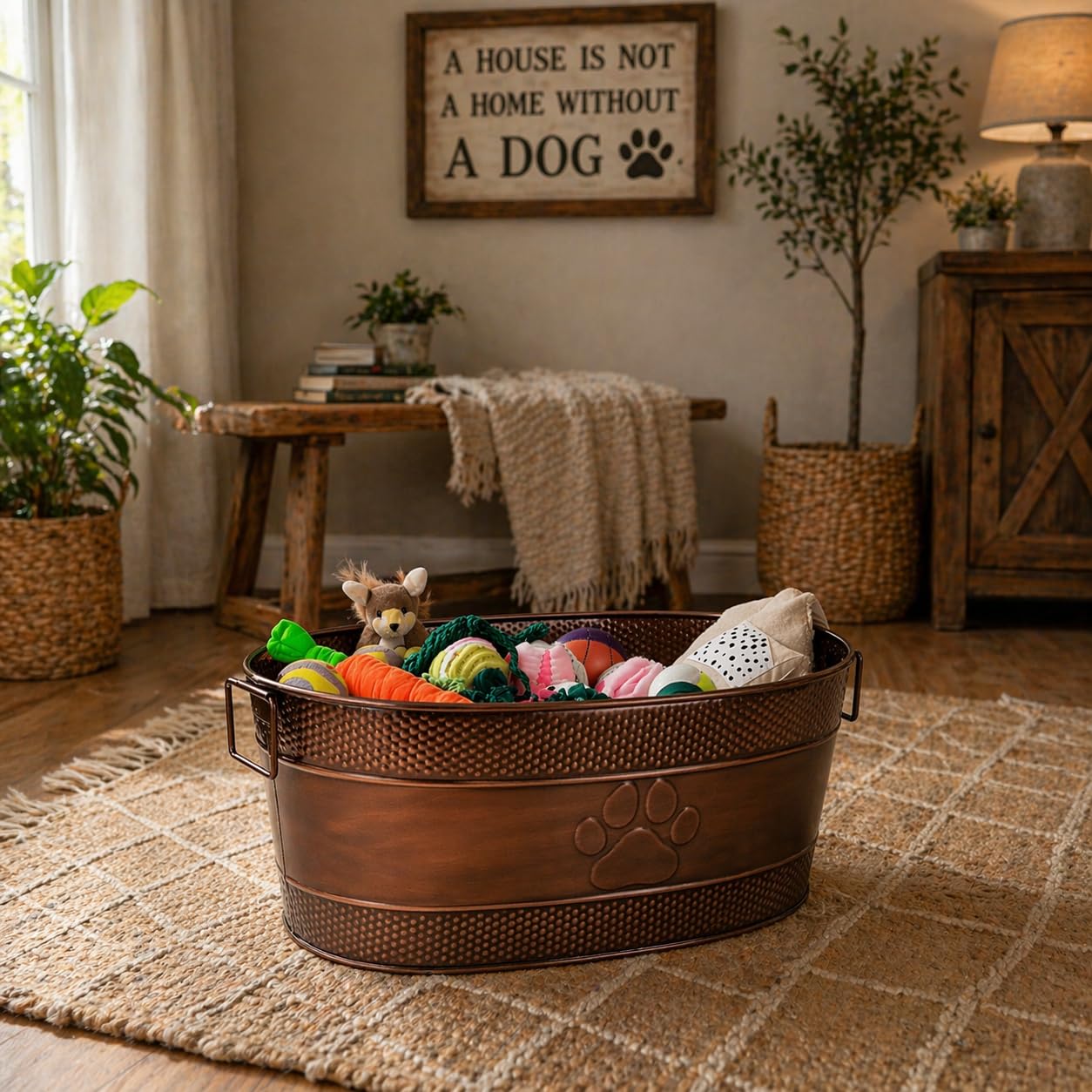 Amazon.com: BREKX Indestructible Metal Dog Toy Bin - Copper