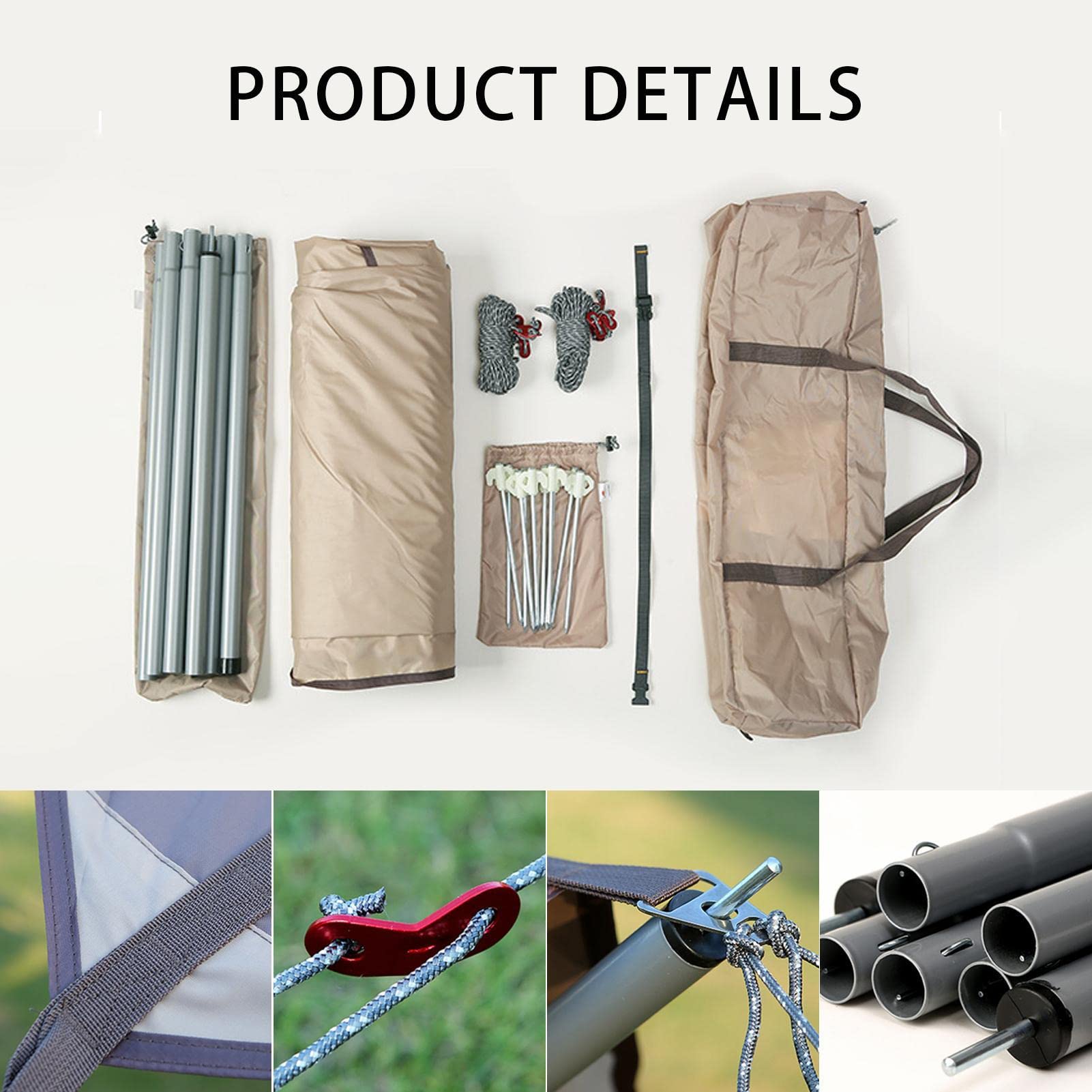 Rain Fly Camping-Regenplanen-Set, Hängemattenzelt, Regenplane für Camping | Hängematte, Campingausrüstung, einfach aufzubauen, inklusive Zeltheringe und Tragetasche