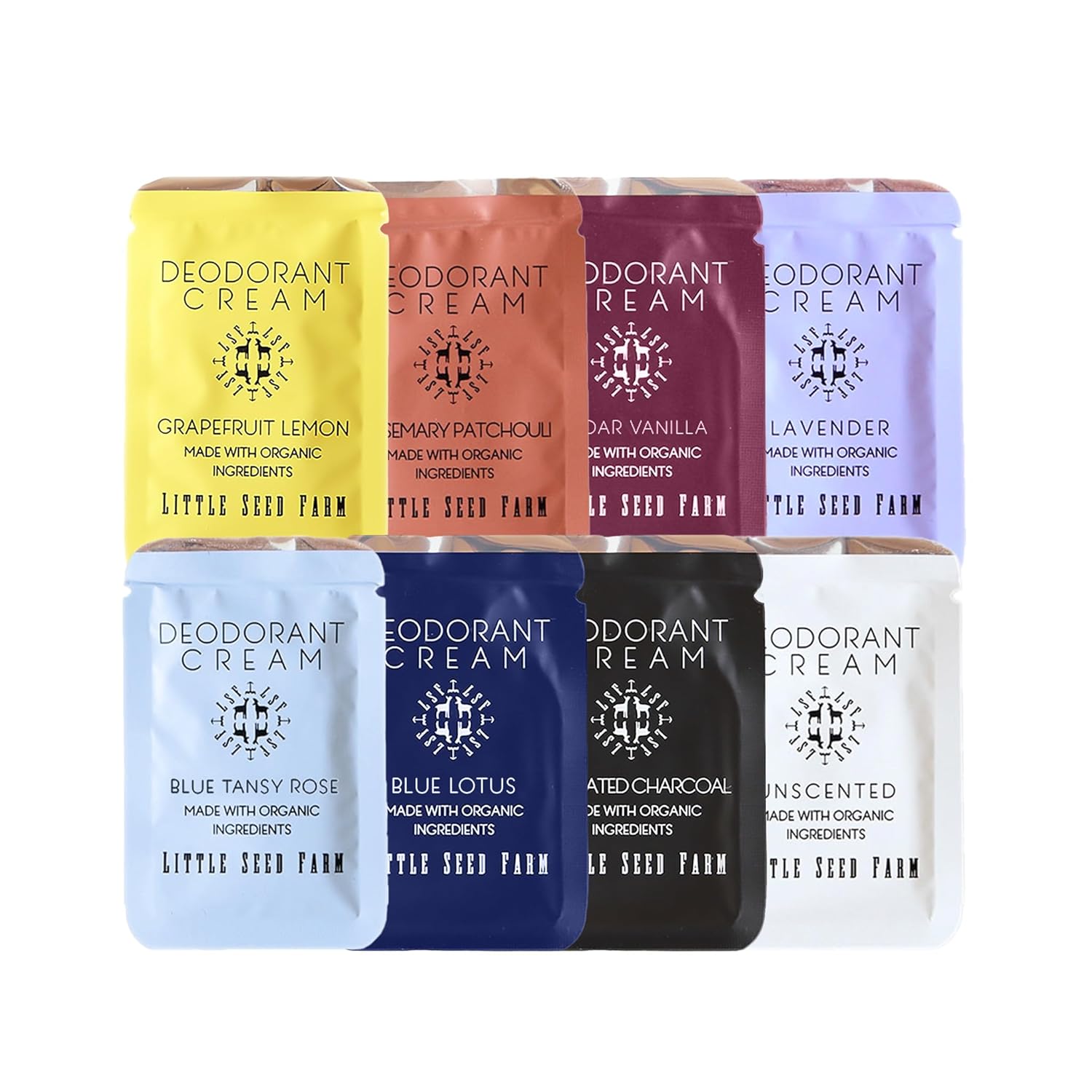 Little Seed Farm – Deodorant Cream Samples, 8 Pack – All Scents