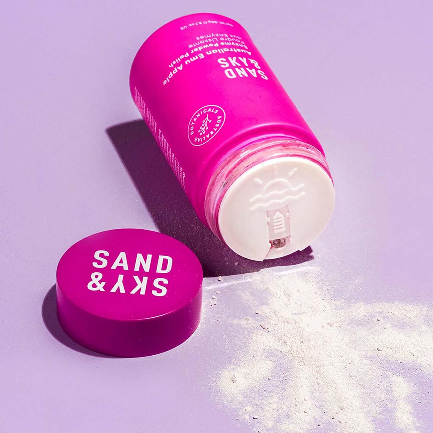 Sand & Sky Powder Exfoliator Enzyme Exfoliator Vitamin C Exfoliant - Australian Glow Berries Rice Polish Brightening Face Wash, Gentle Daily Exfoliant, Papaya Enzymes, Resveratrol