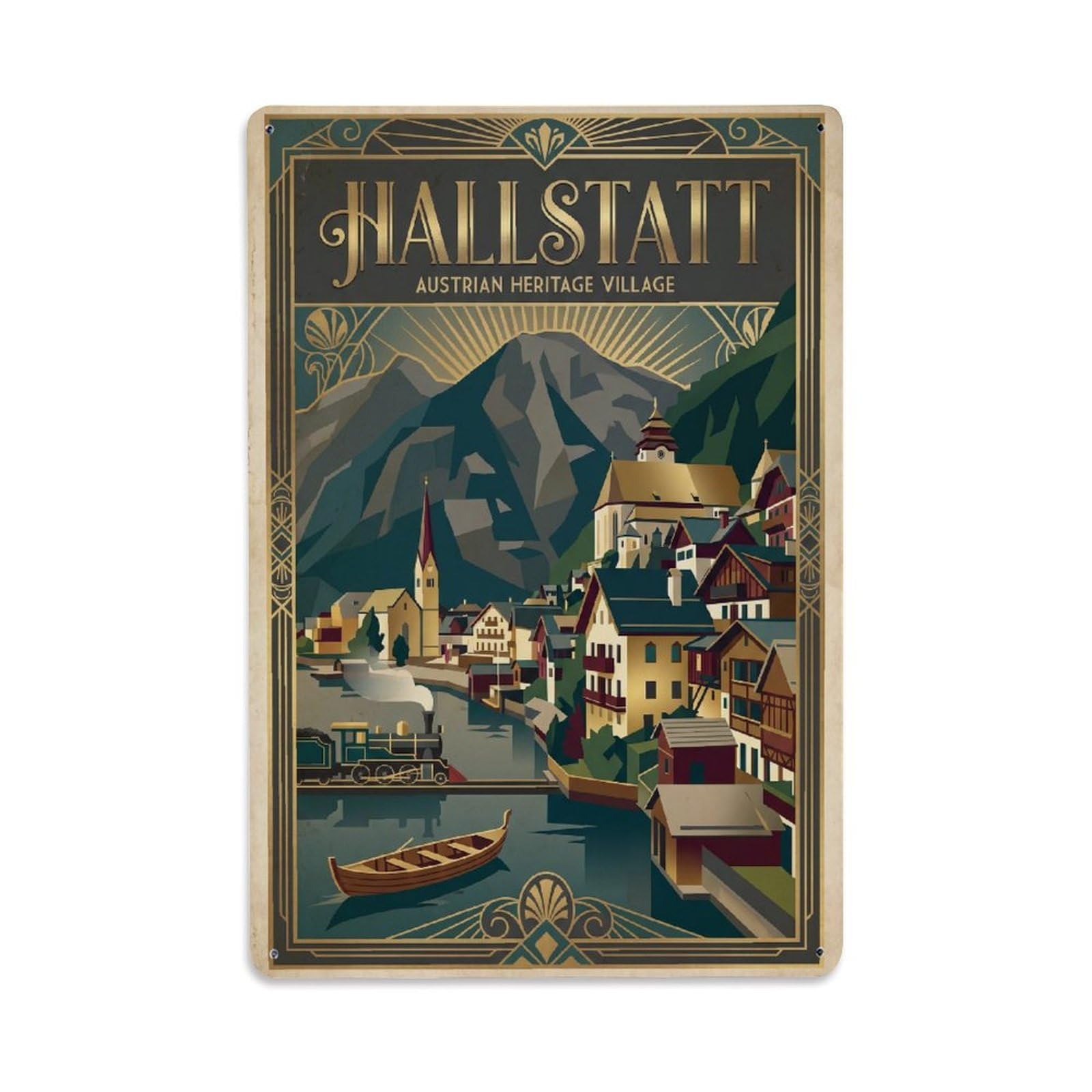 Gead 8X12inch Style Vintage Travel Austria Heritage Scene Metal Tin Sign