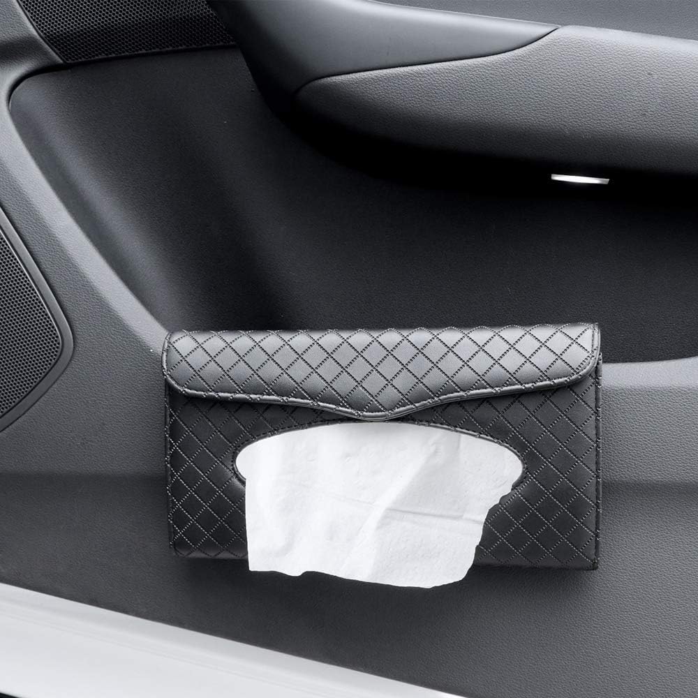 Automaze Car Sun Visor Back Seat Tissue Napkin Box Holder, Interior Car Accessories (Black, Sun Visor Type) image 5