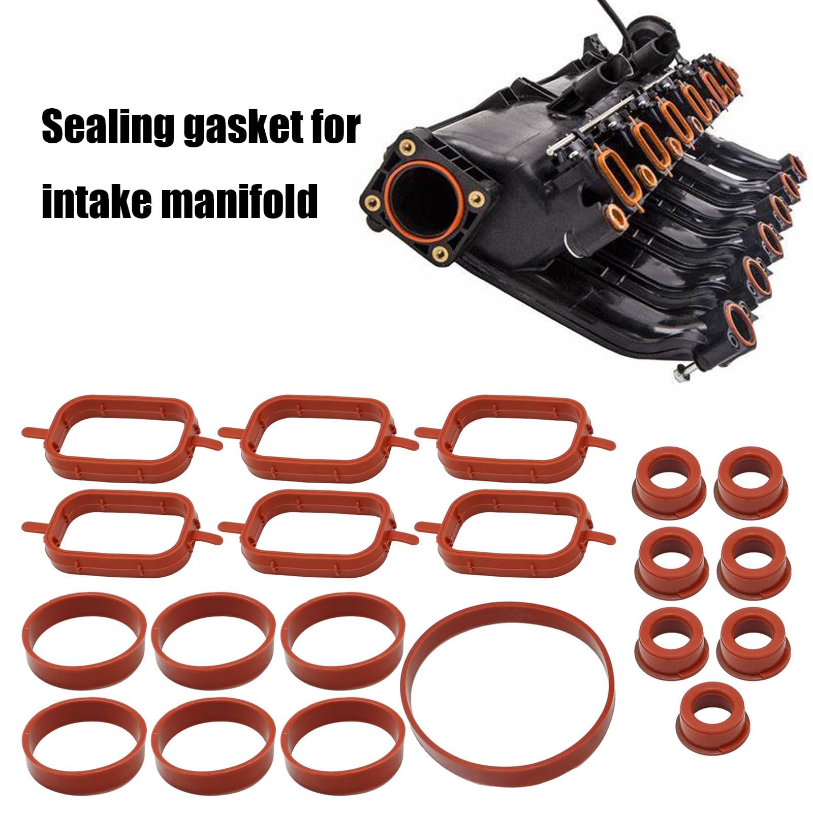 Hoypeyfiy 20 guarnizioni di ricambio per collettore di aspirazione, 11612246945, per BMW E53, E64, E66, E70, E83, E90, E91, E92, E93, 330 x D, 335d, sostituisce 11617790198 11612244 5439 11612246949
