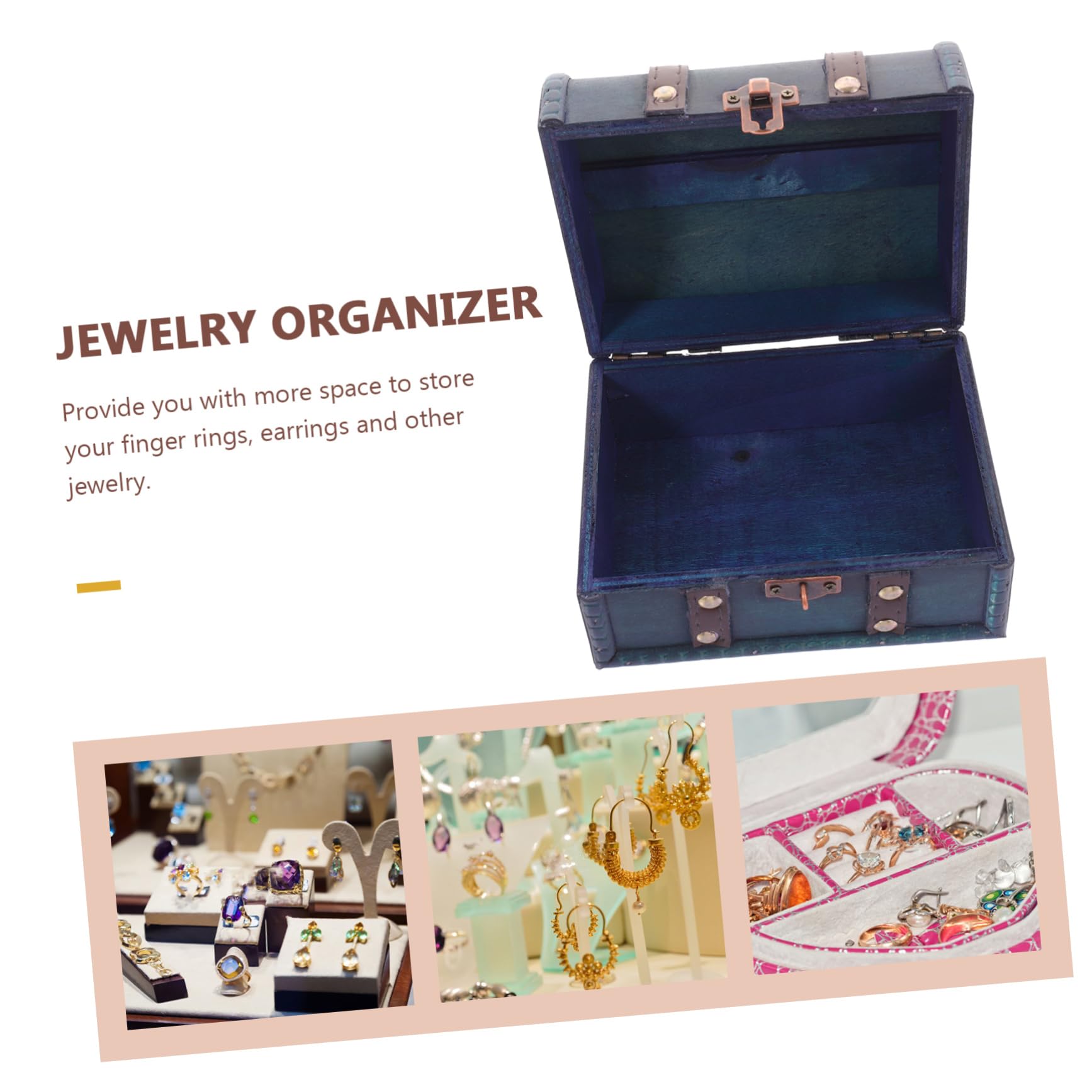 Vintage Schmuckkästchen Mit Pfauenmuster - Kleine Schatztruhe Mit Samtfutter