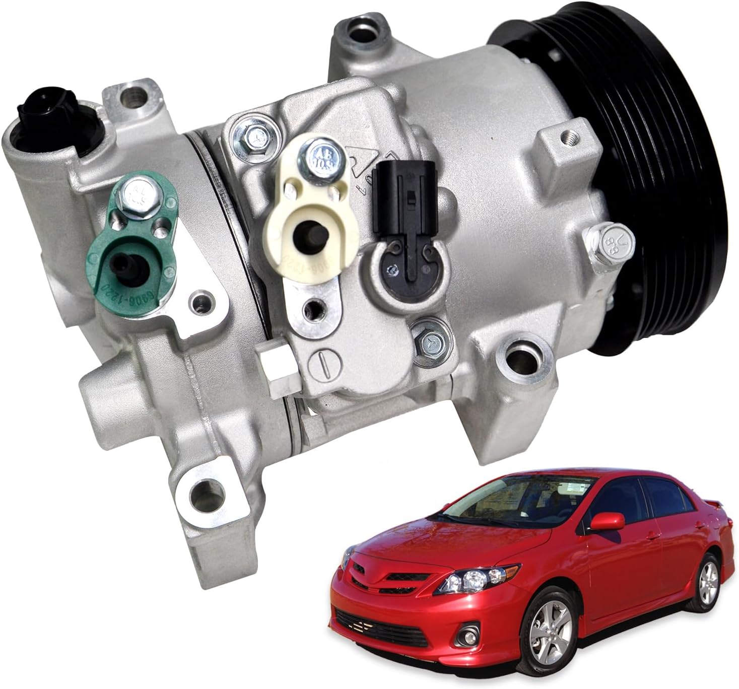 8831002711 Air Conditioning A/C Compressor with Clutch Compatible with Toyota 2011-2013 Corolla/Matrix L4 1.8L Gas,Air Conditioner Compressor Replace 178322,471-1023,CO 29097C