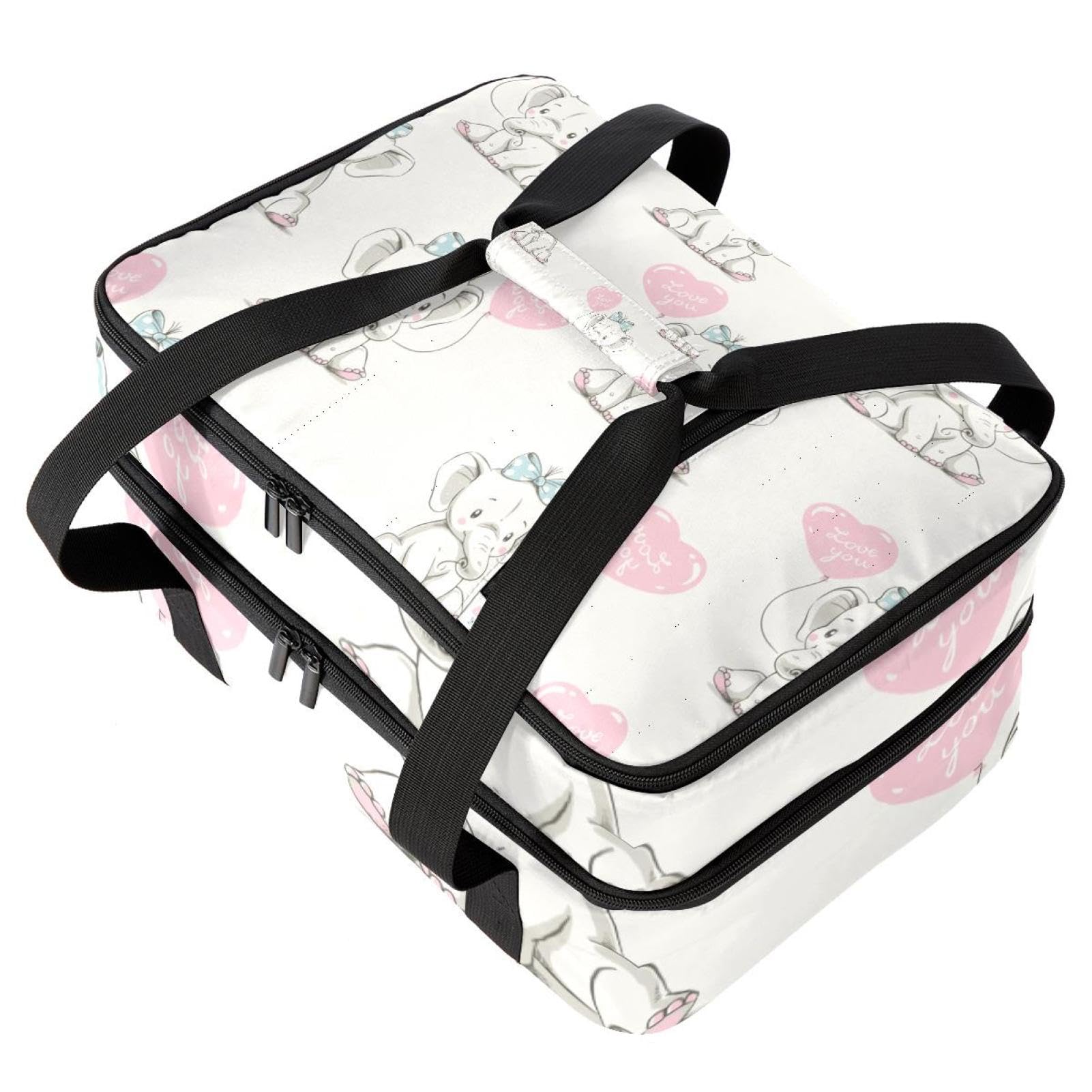 Grand sac à déjeuner isotherme pour homme et femme, double couche, étanche, étanche, réutilisable, sac fourre-tout pour le travail, l'école, le pique-nique, la plage, le camping, les voyages, motif