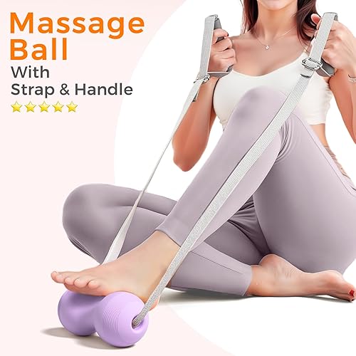 Miniatura 3 de VICSKY Pelota de masaje de cacahuete  Doble bola de liberación miofascial de lacrosse, rodillo de tejido profundo para cuello, espalda y pies,