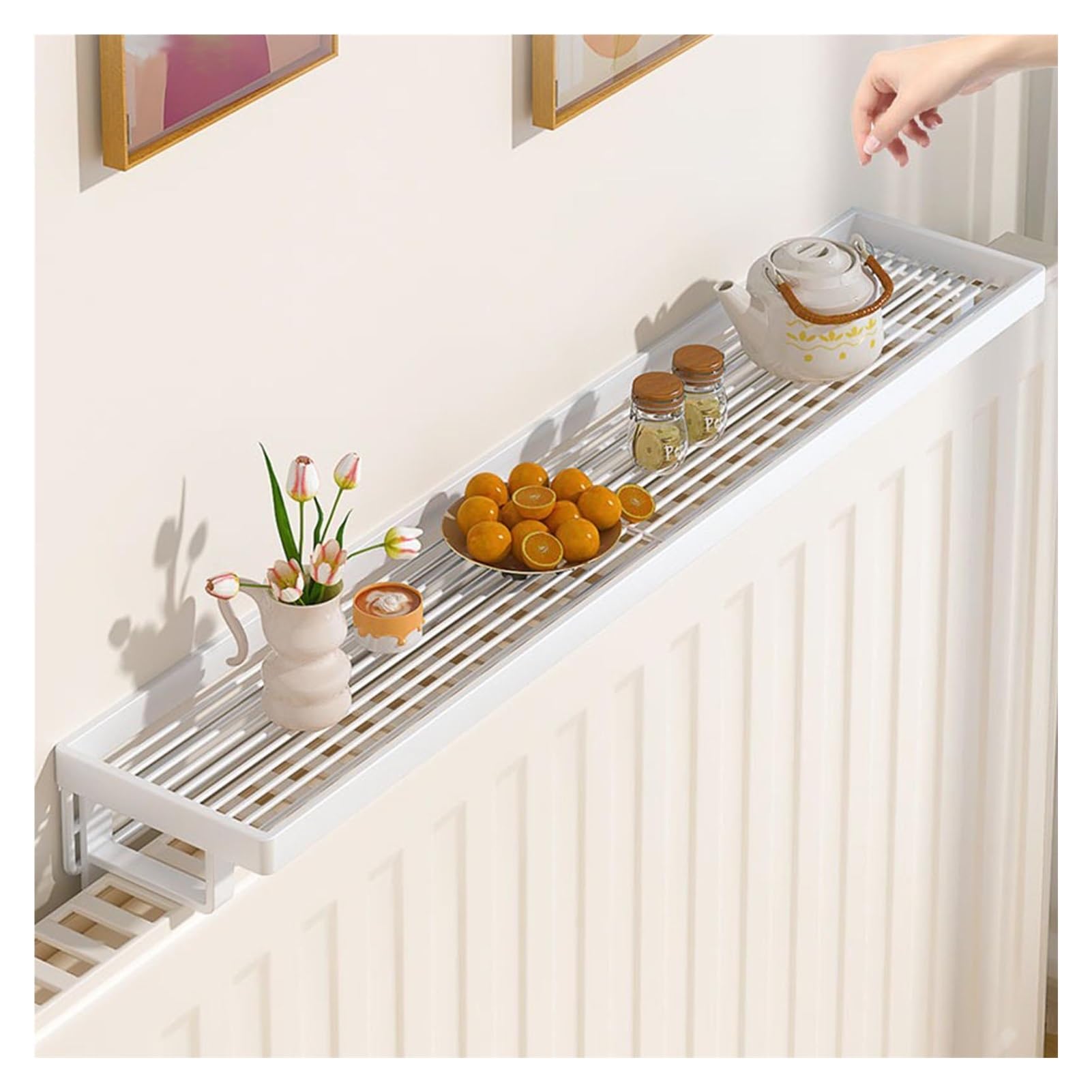Mensola per radiatore, facile installazione, senza fori, robusta e durevole sopra il radiatore, multifunzionale per uso domestico, lunghezza 91 cm