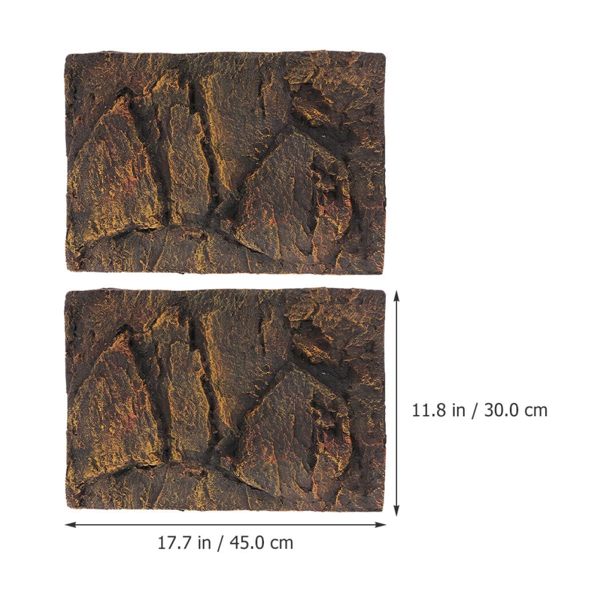 LALAFINA Fondo Decorativo para Terrario de Reptiles 3D en PU, Tablero de 2 Piezas Aspecto Natural y Alta Simulación para Acuarios y Cajas de Reptiles