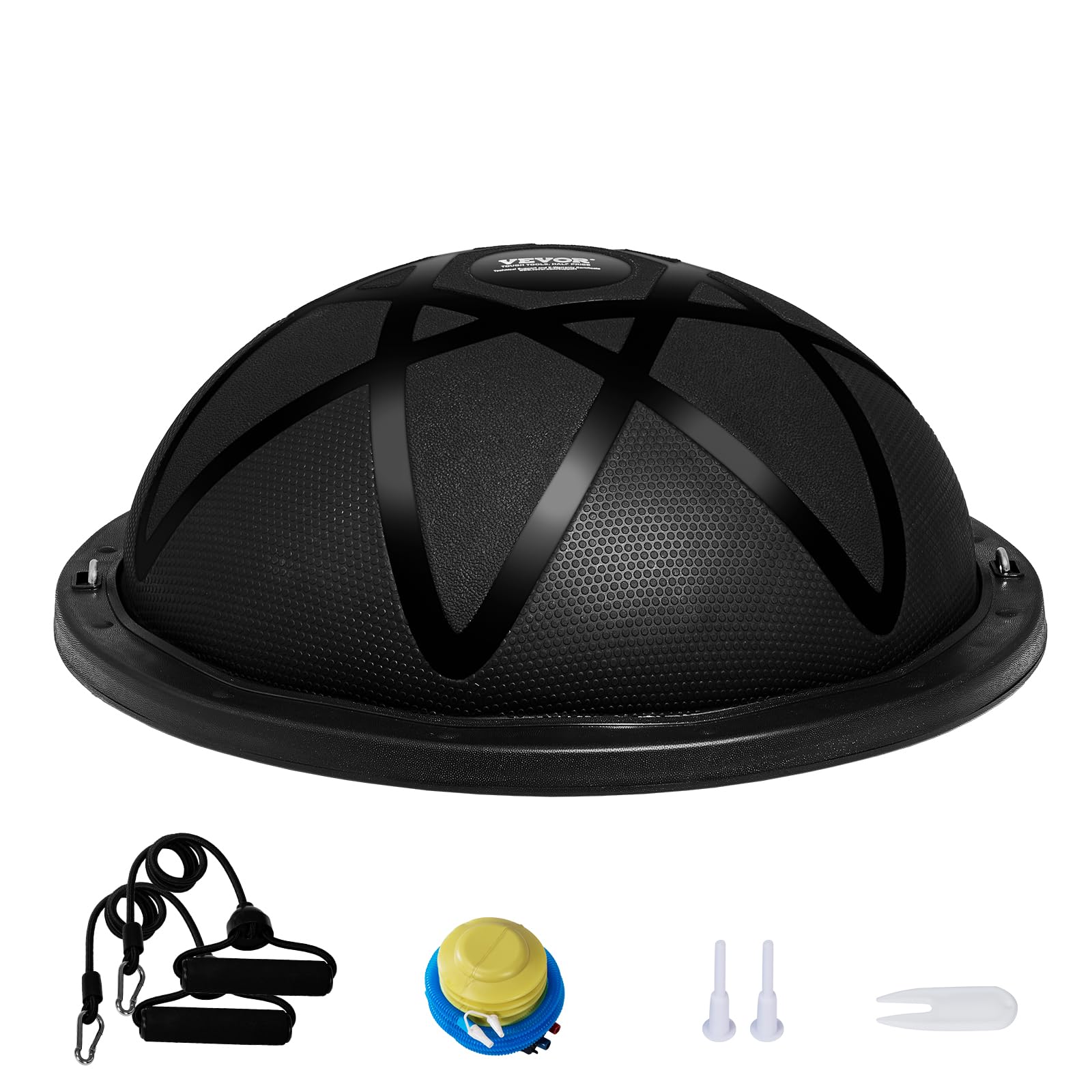 VEVOR Balle d'Équilibre Demi-ballon Fitness 66cm avec Pompe à Pied, Capacité 300 kg