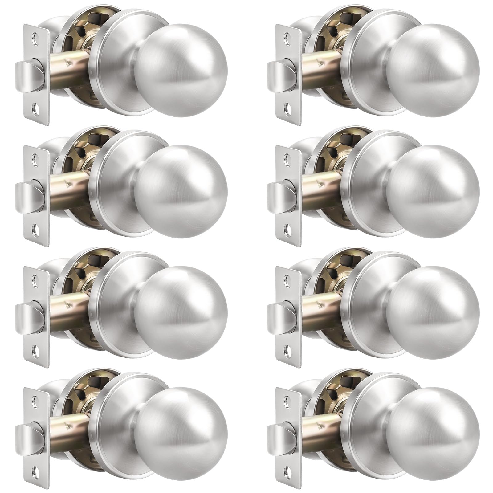 Probrico Satin Nickel Door Knobs - 10 Pack -24