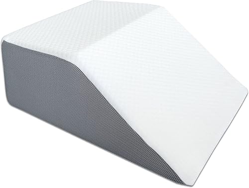 Zutan, Almohada de cuña de 21 pulgadas con espuma de alta densidad, elegante funda de jacquard elegante, multiusos, color blanco