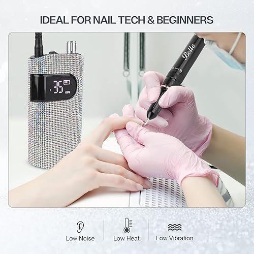Miniatura 7 de Belle Belle - Taladro de uñas profesional, lámpara de uñas LED UV, control infinito de 54 W, luz UV profesional para esmalte de gel