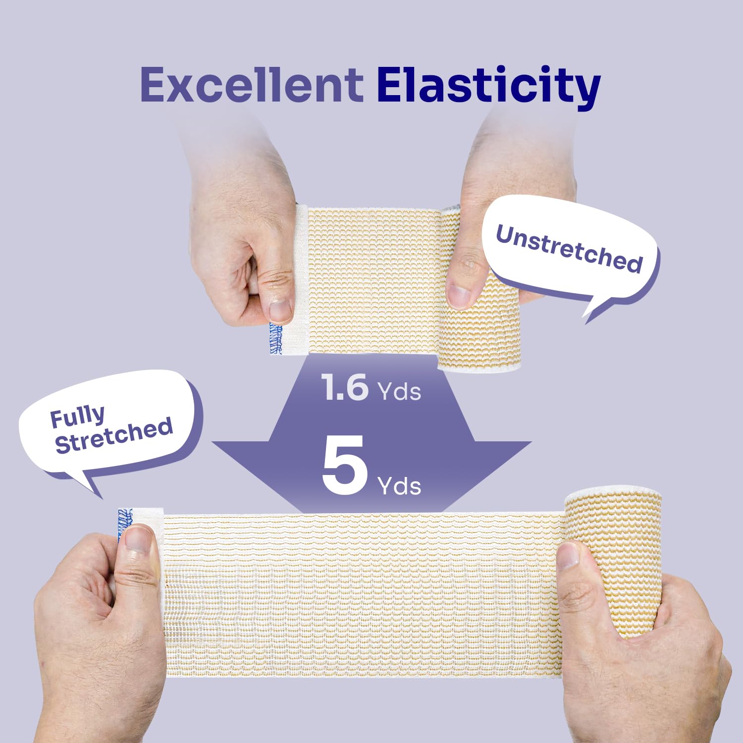Touch Closure Compression Bandage, 6 Pack Assorted Sizes, Elastic Wrap — Amazon image 4