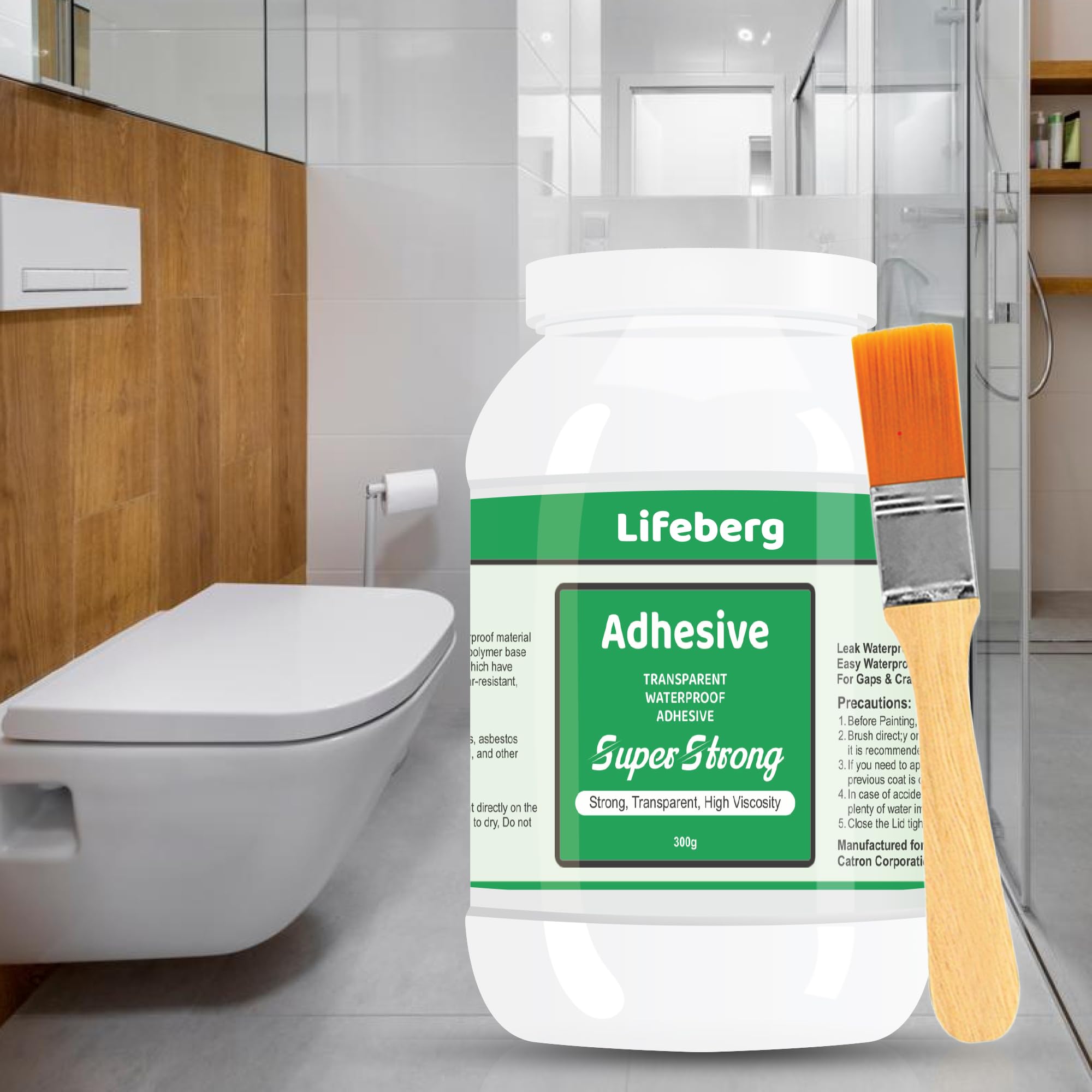 Waterproof Crack SuperStrong With Brush Transparent Glue 300g,Roof Water Leakage Solution Transparent Waterproof Glue