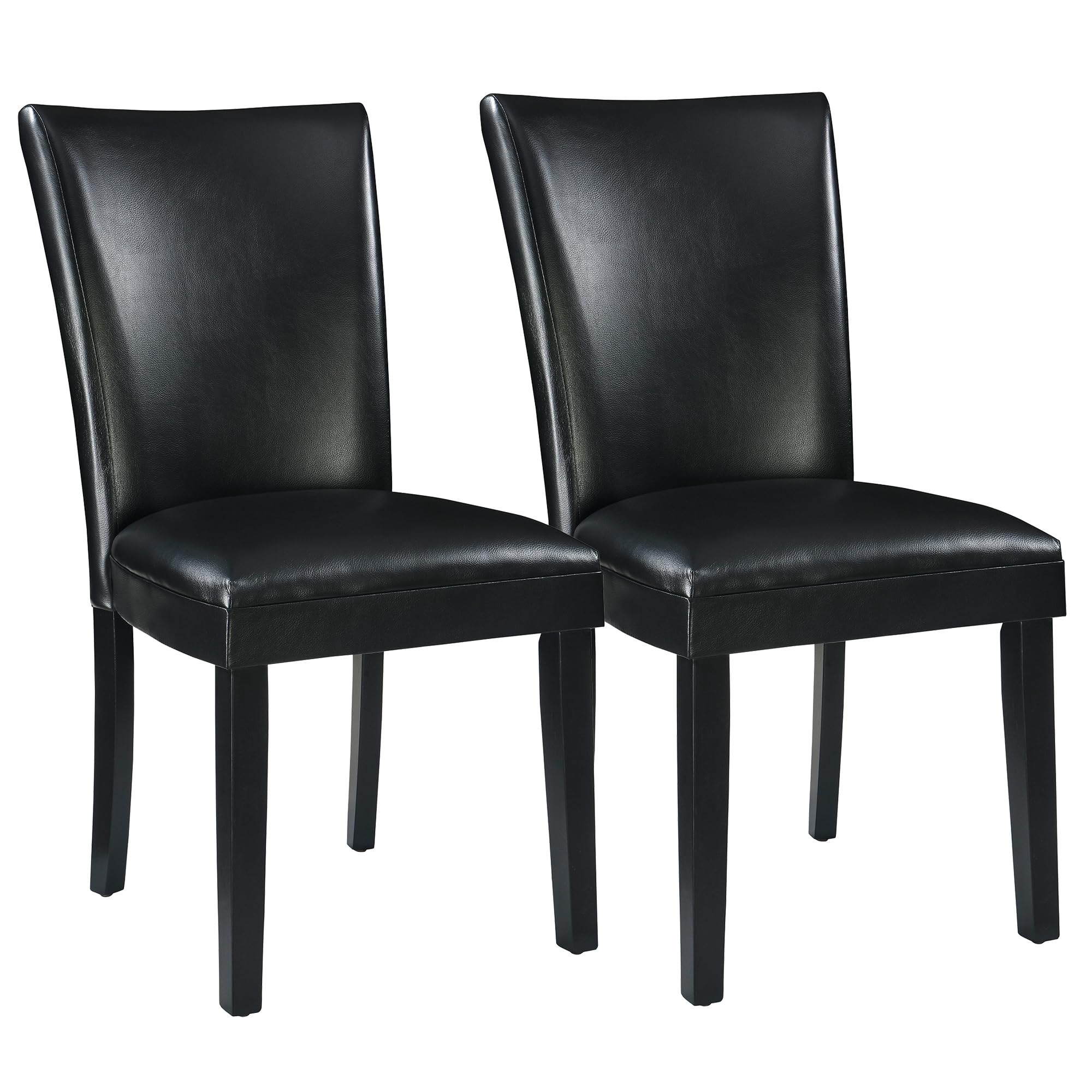 LEEMTORIG Upholstered Parsons Dining Chairs, Faux Leather Dining Room Kitchen Side Chair with Solid Wood Legs for Living Room Bedroom Outdoor Lounge