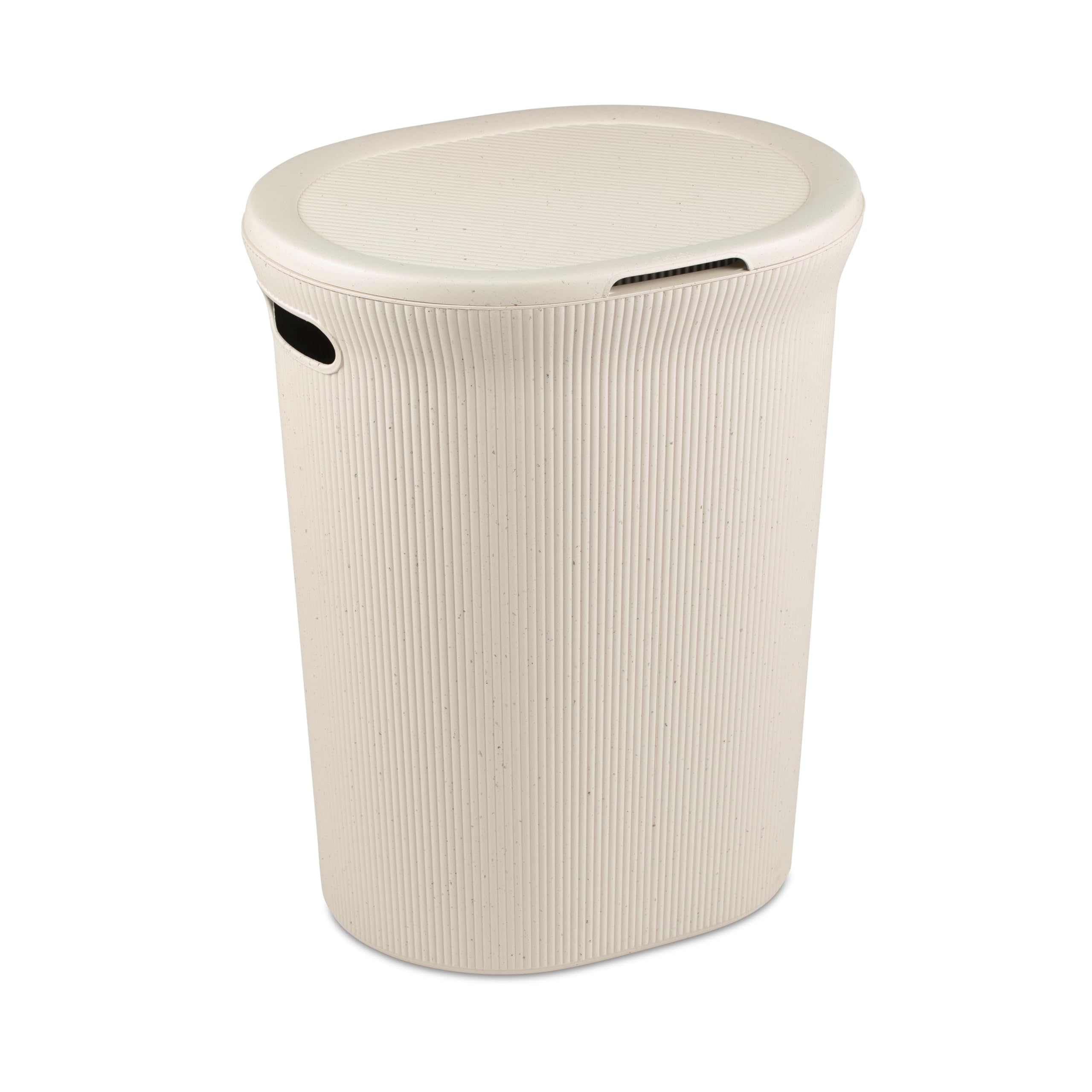 TATAY Baobab Laundry Basket with Lid, 40L Capacity, Polypropylene, BPA Free, 100% Recycled Plastic, Beige, Dimensions: 41 x 33 x 50 cm