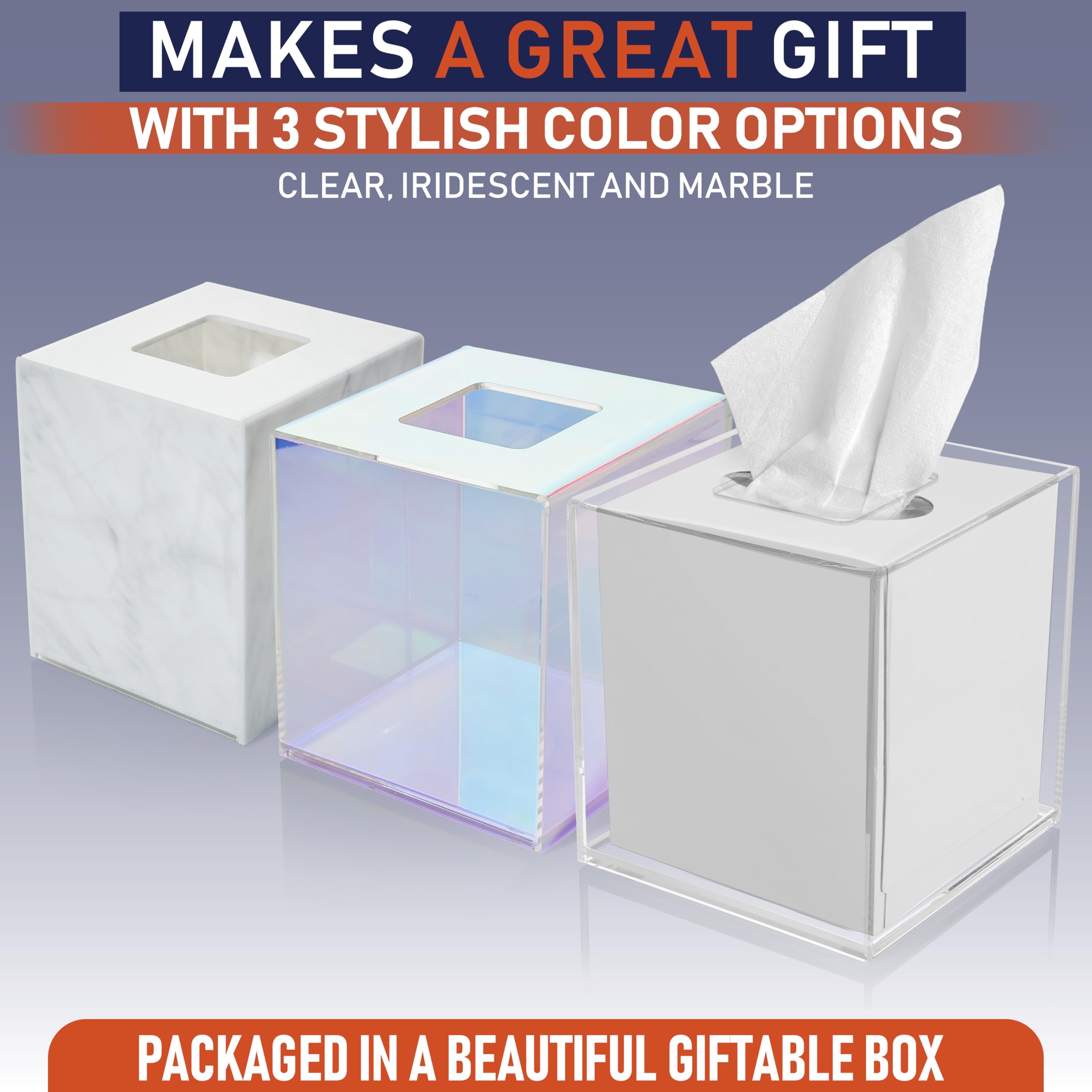 Amazon.com: Acrylic Tissue Box Holder, Square Dispenser for