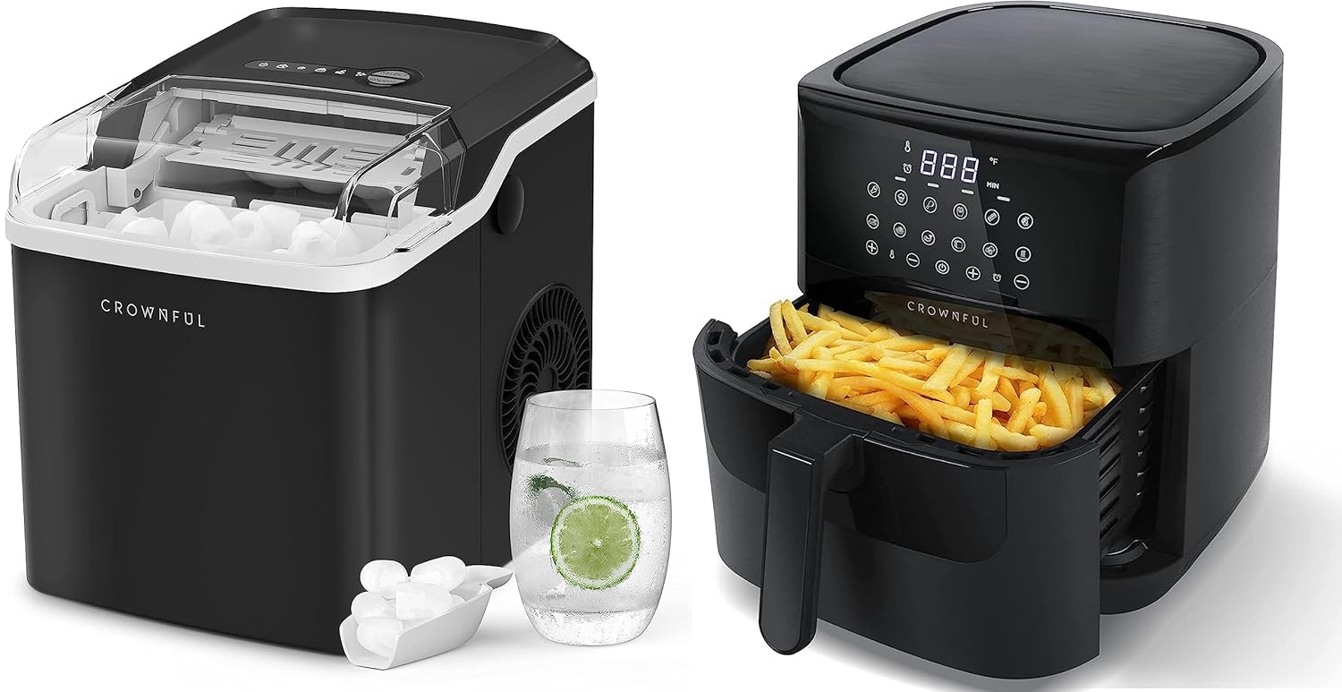 CROWNFUL Ice Makers Countertop, Portable Small Ice Machine