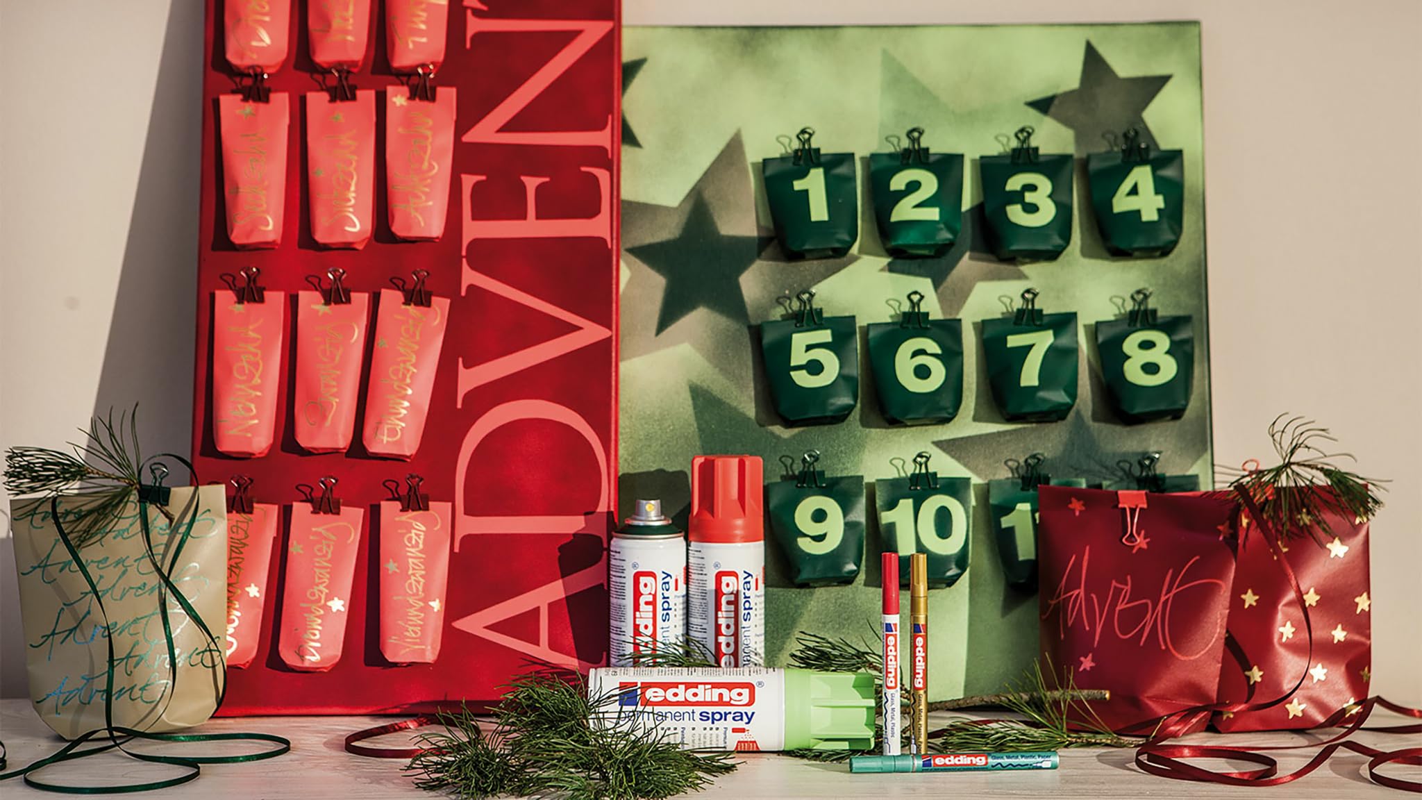 Sprühdosen Set Edding 18 Knaller Farben Premium Spray - matt - Sprühlack für Dekor-Arbeiten + Ersatzsprühköpfe - trocknet sehr schnell, hält dauerhaft