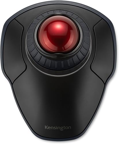 Kensington Orbit Trackball inalámbrico con anillo de desplazamiento - Negro-Rojo (K70990WW),