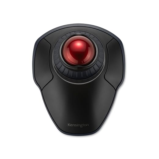 Kensington Orbit - Trackball inalámbrico con Anillo de Desplazamiento - Negro-Rojo (K70990WW)
