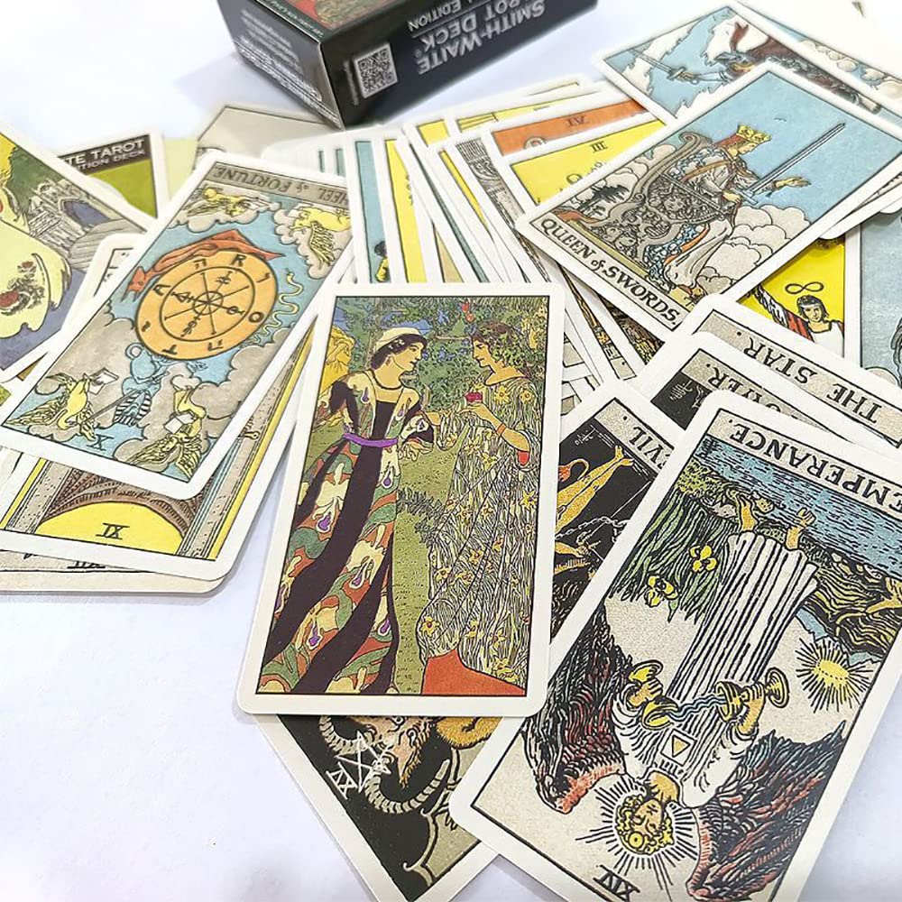 Jeu de Tarot Rider Waite Classique – 78 Cartes Divinatoires – pour Débutants ou Passionnés – Tarot pour Voyance, Pratique Ésotérique, Développement Personnel, Cadeau