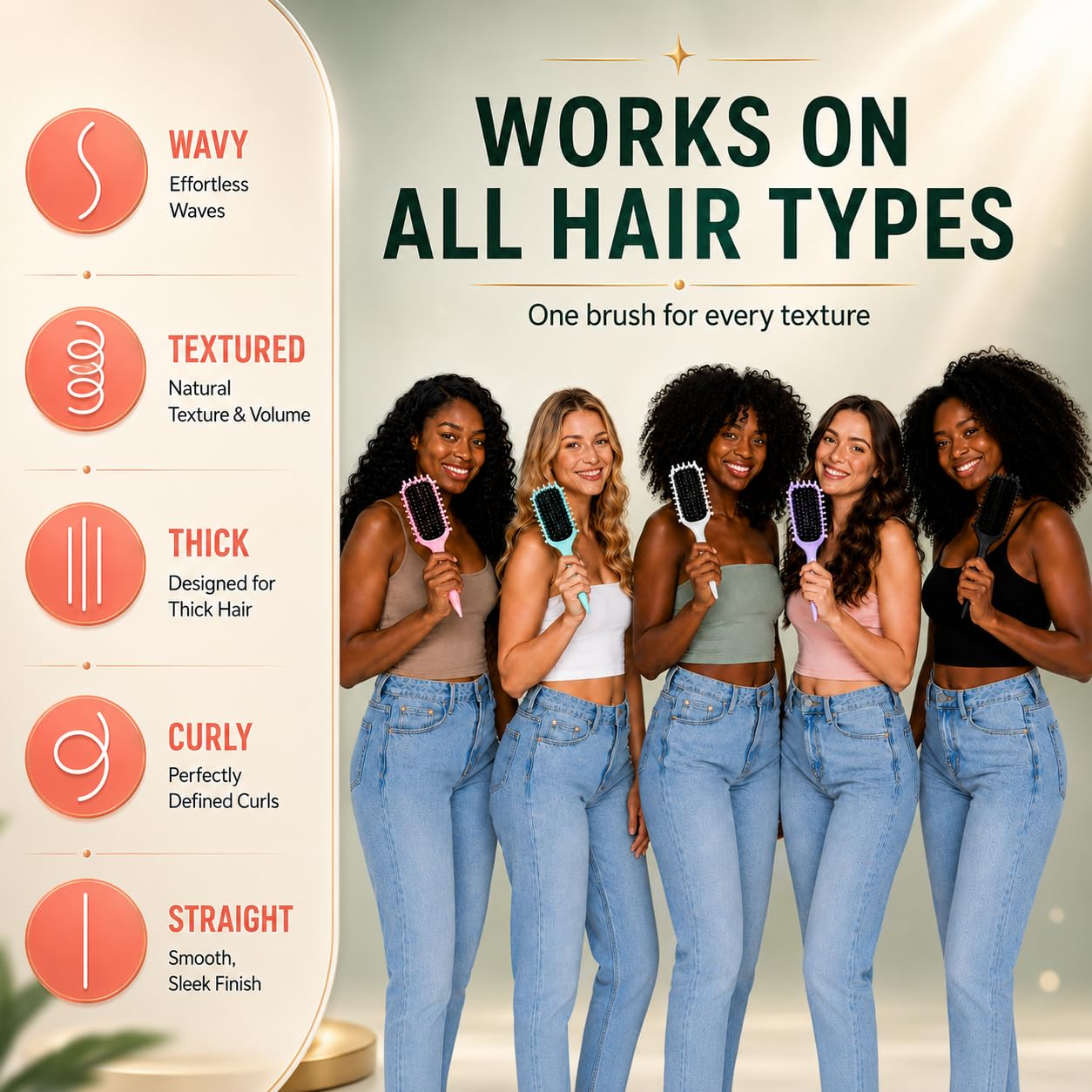 Cepillo para definir rizos, cepillo de pelo rizado para cabello rizado húmedo para dar forma y definir cuerdos para mujeres y hombres, cepillos de definición para cabello rizado (verde)