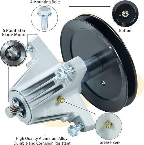 Miniatura 2 de Paquete de 2 conjuntos de husillo 918-06991 con correa 954-04060C que reemplaza el conjunto de husillo Troy-Bilt 918-06991 918 06991, Huskee lt4200