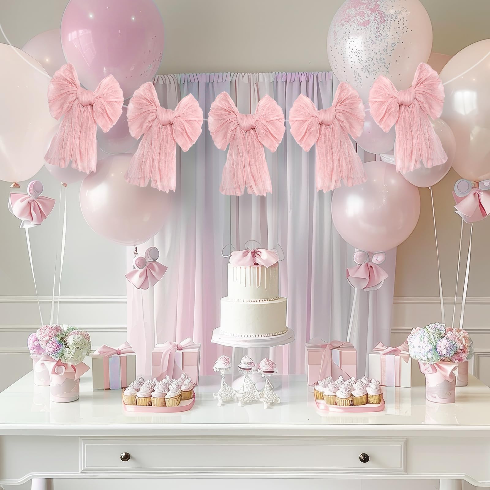 3 Rosa Schleifen-Kirsch-Banner – Süße Deko Für Geburtstag, Baby-Shower & Hochzeiten